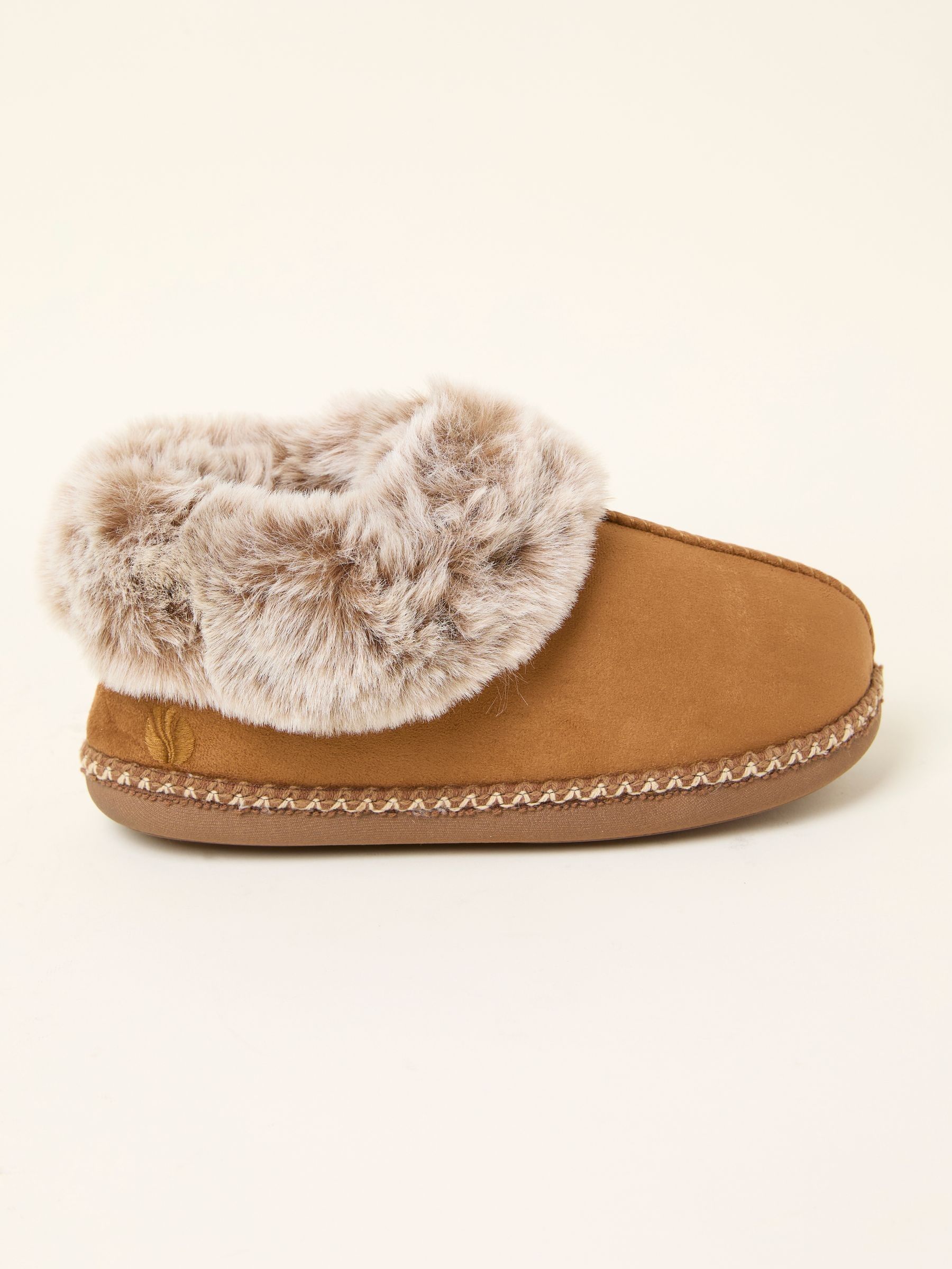 Maia Tan Brown Boot Slipper - Image 1 of 3