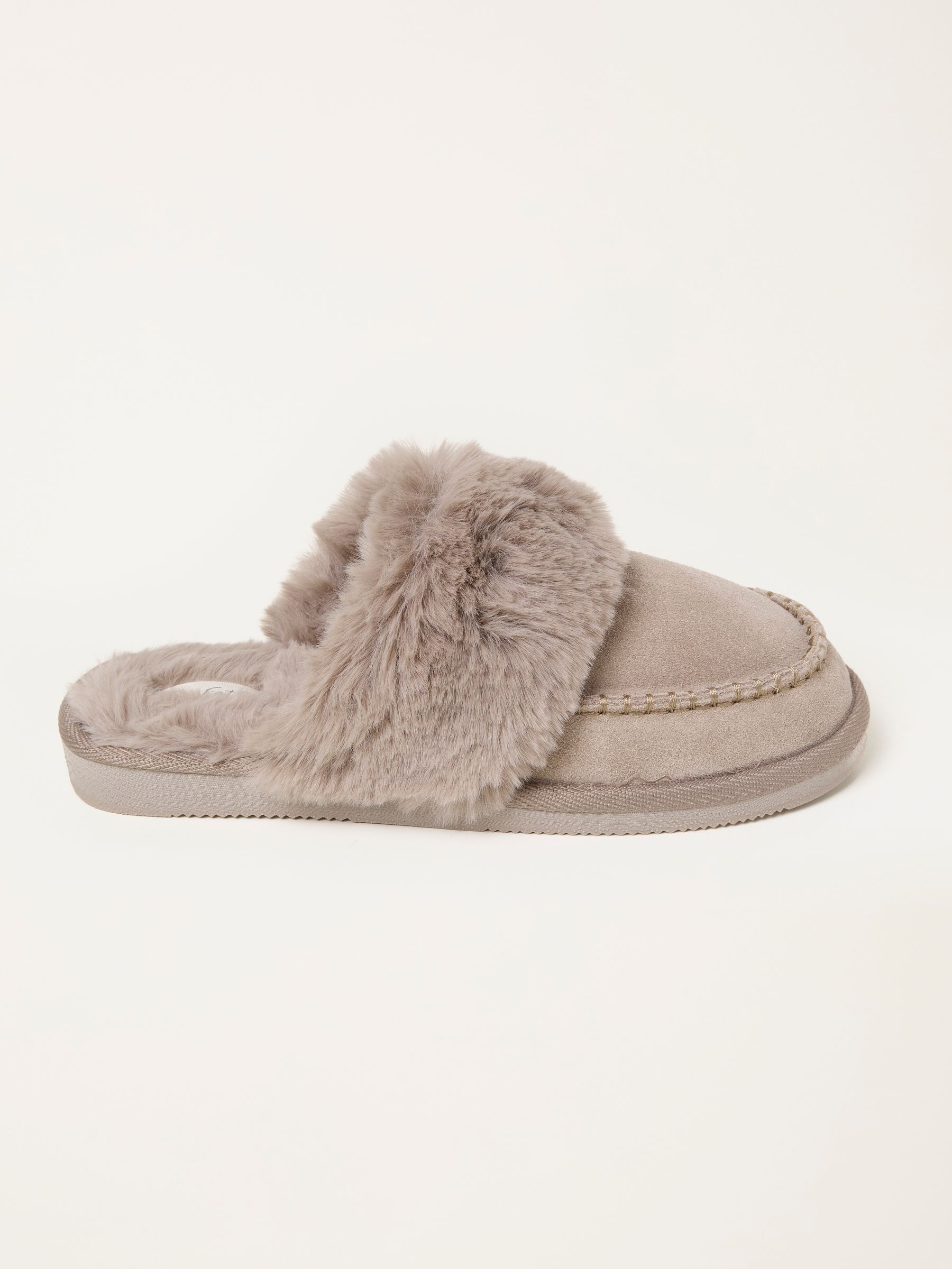 Issy Grey Moccassin Suede Mule - Image 1 of 3
