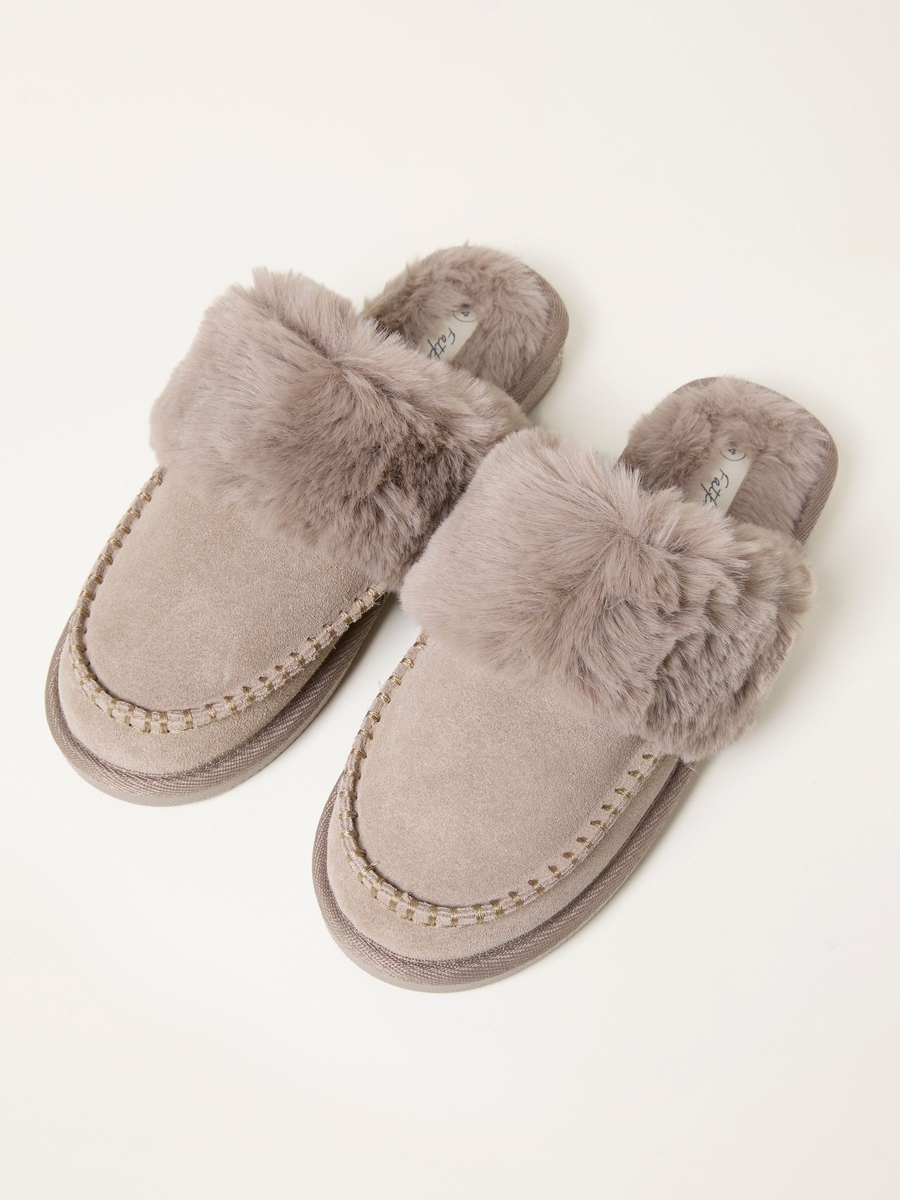 Issy Grey Moccassin Suede Mule - Image 2 of 3