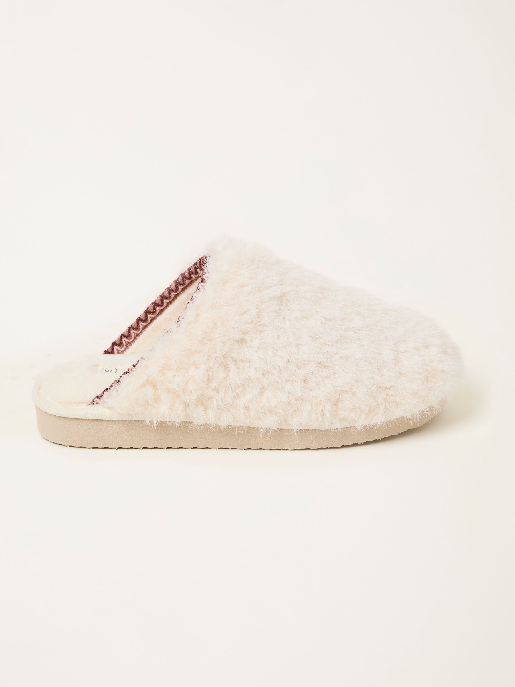 Chessie Ivory Borg Embroidered Mule - Image 1 of 3