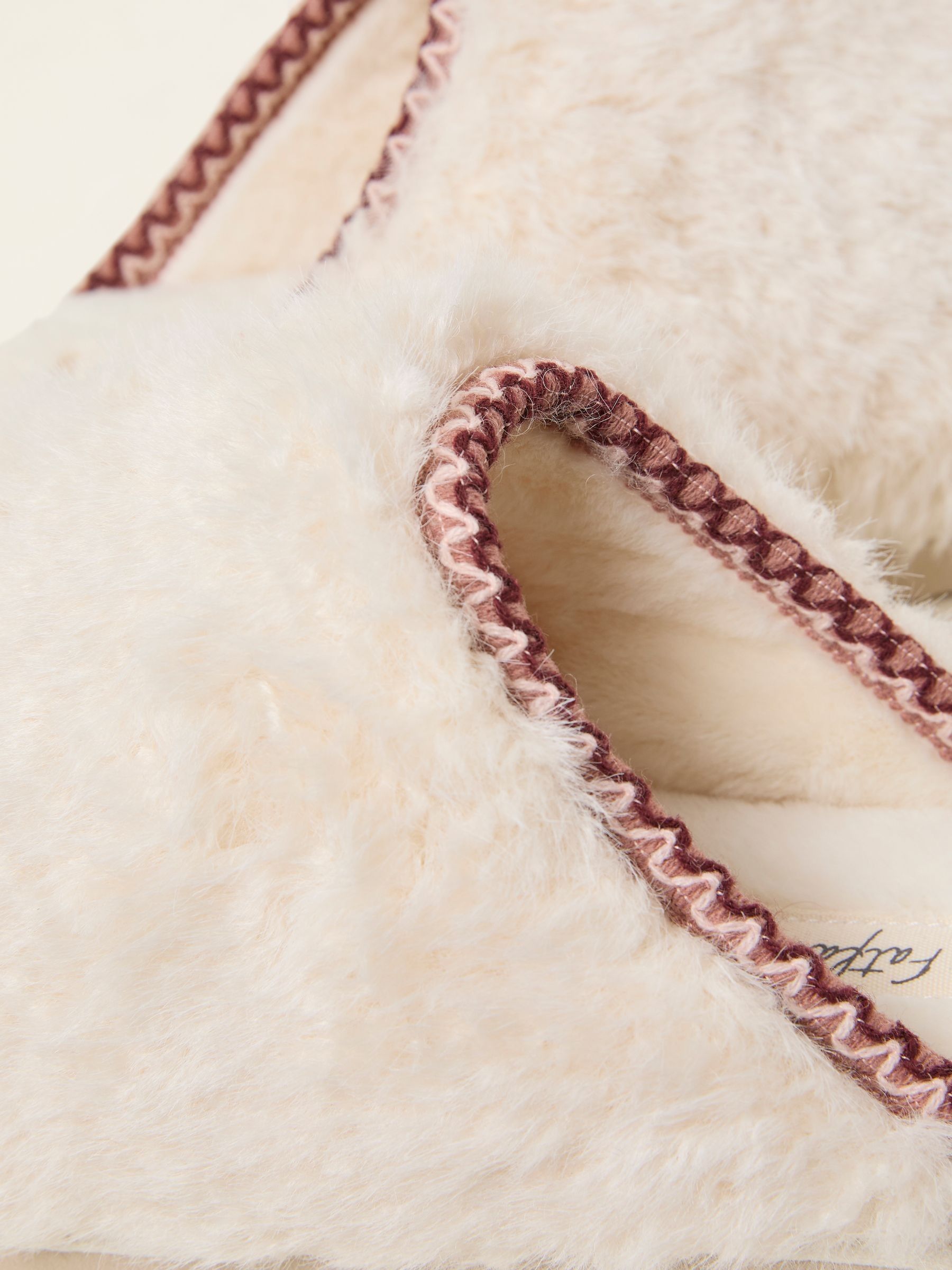 Chessie Ivory Borg Embroidered Mule - Image 2 of 3
