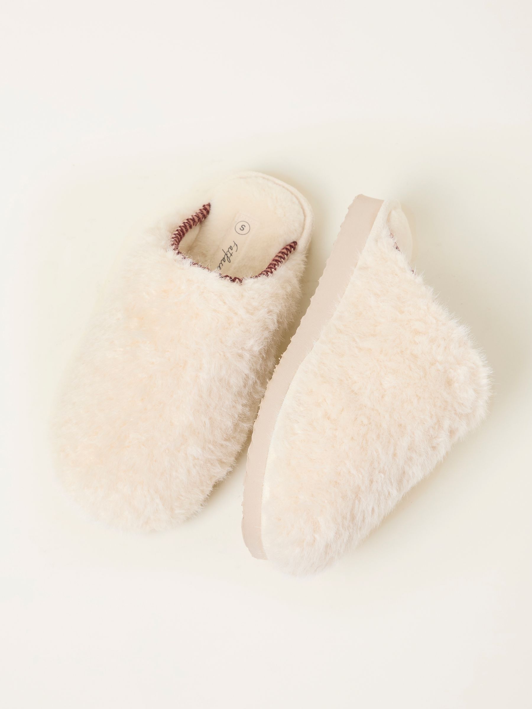 Chessie Ivory Borg Embroidered Mule - Image 3 of 3