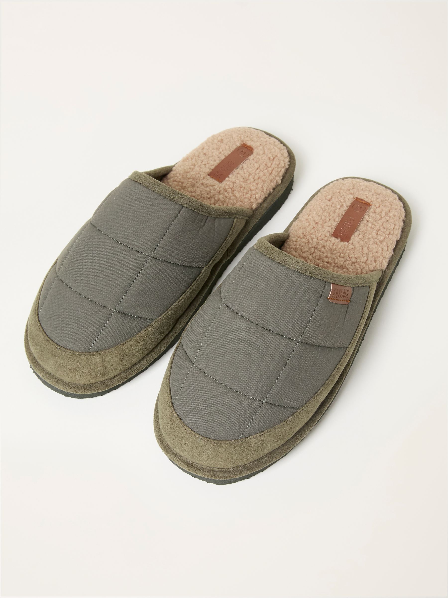 Khaki Green Quilted Mule Slipper - Image 2 of 3