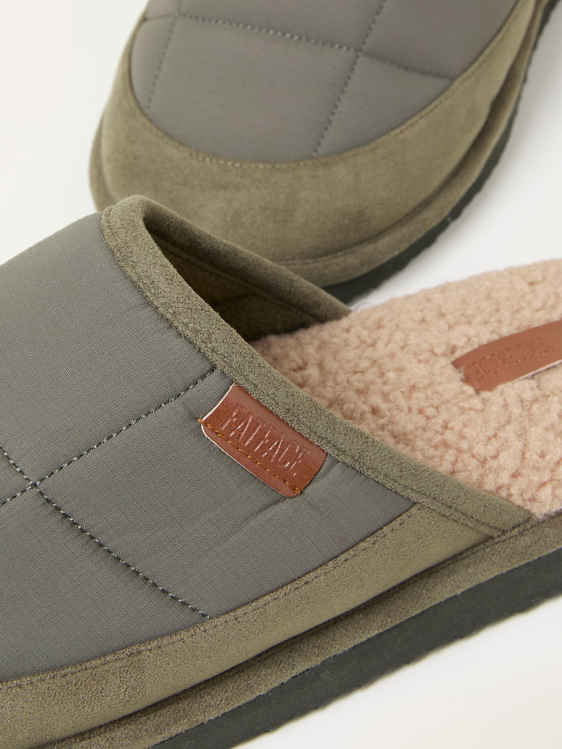 Khaki Green Quilted Mule Slipper - Image 3 of 3