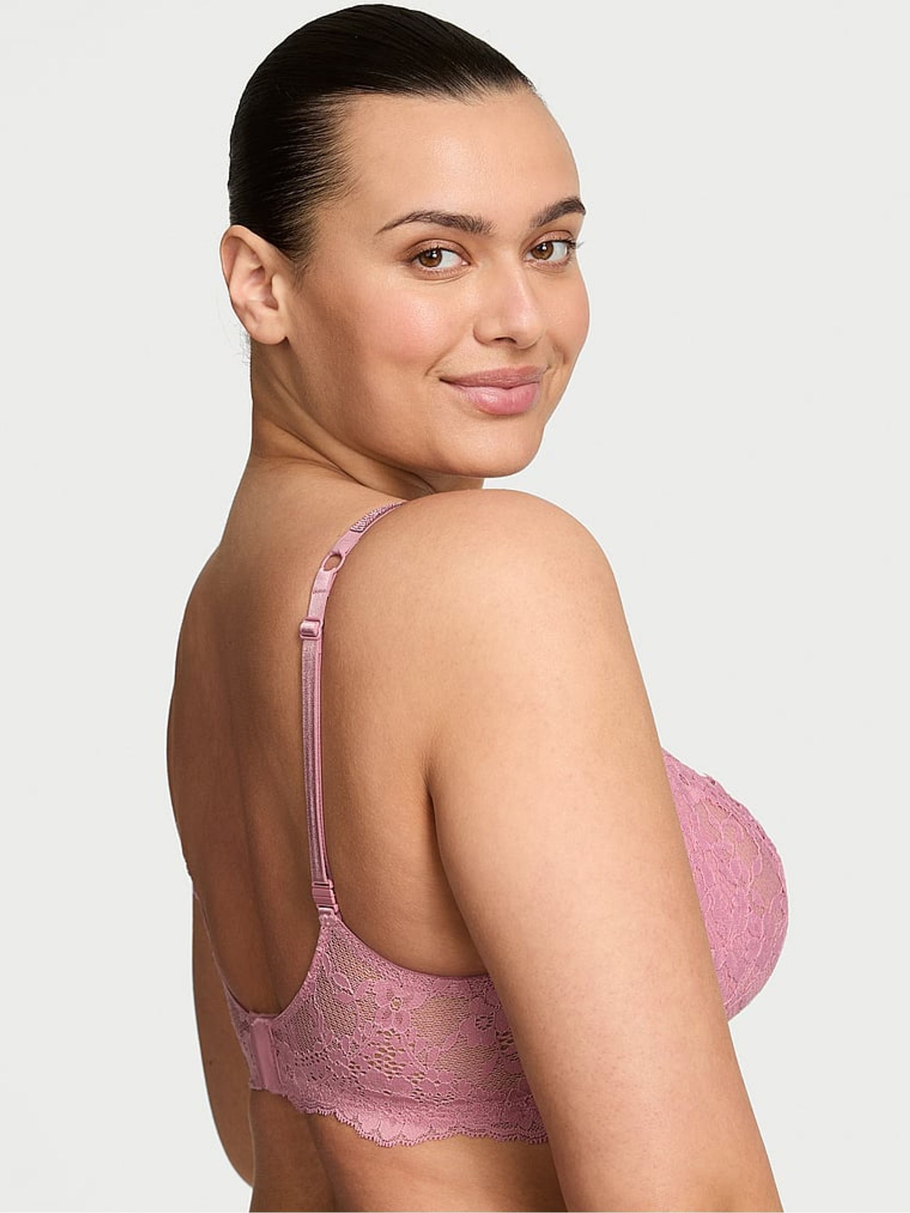 Dusk Mauve Pink Unlined Balcony Twinkle Strap Bra - Image 2 of 3
