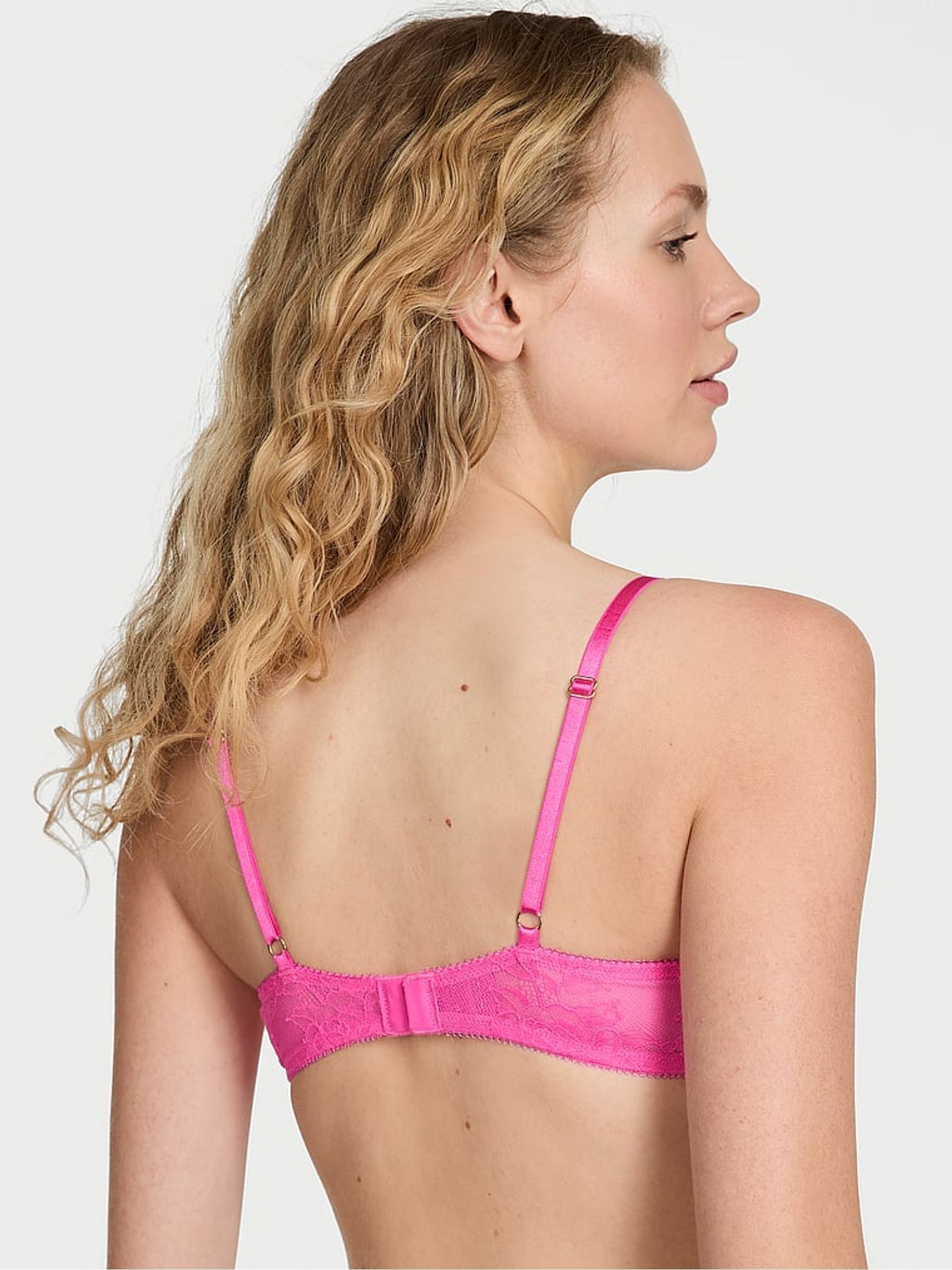 Ultra Pink Demi Rose Lace Unlined Bra - Image 2 of 2