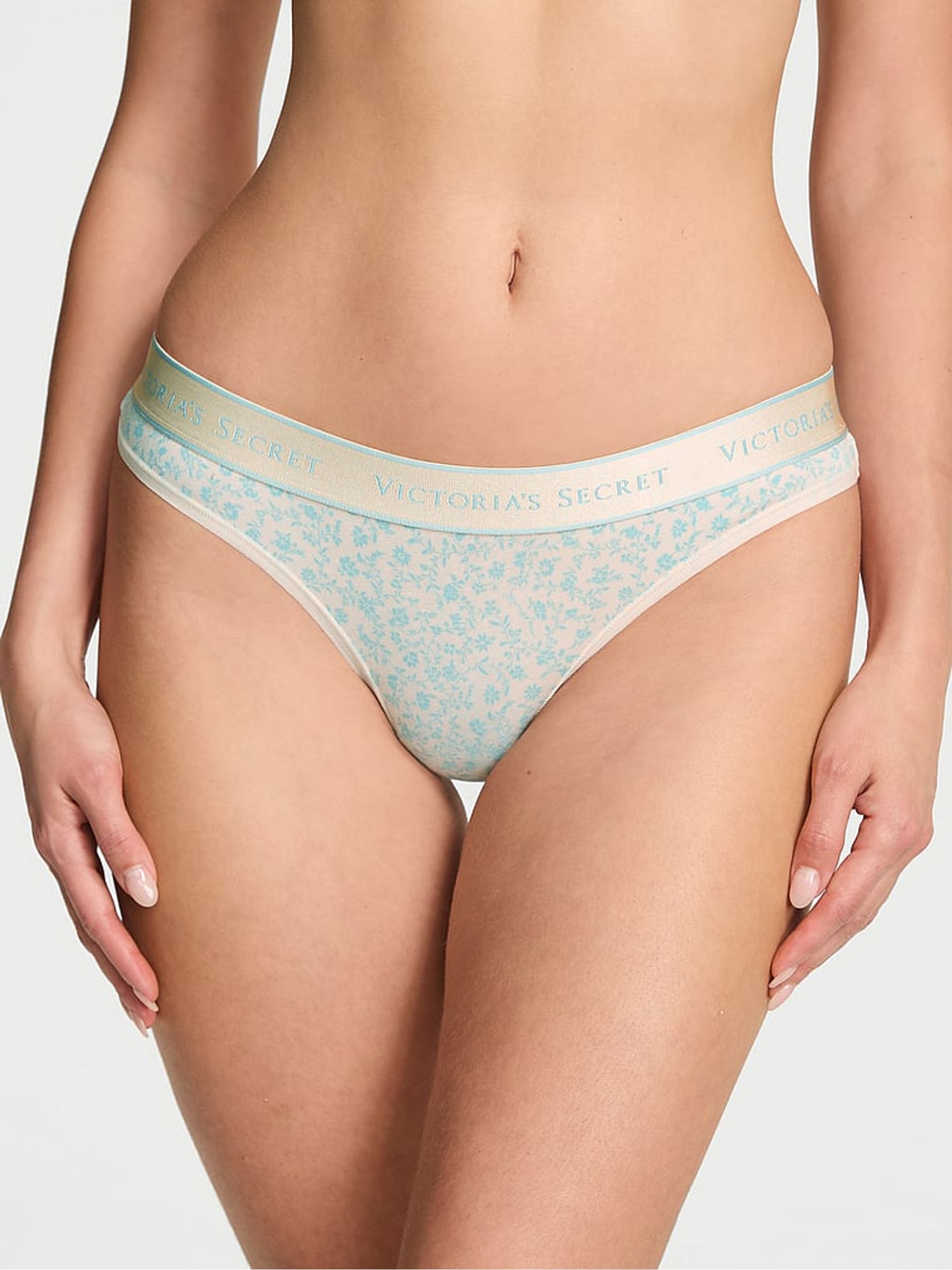 Blue Scattered Floral Thong Knickers - Image 1 of 2