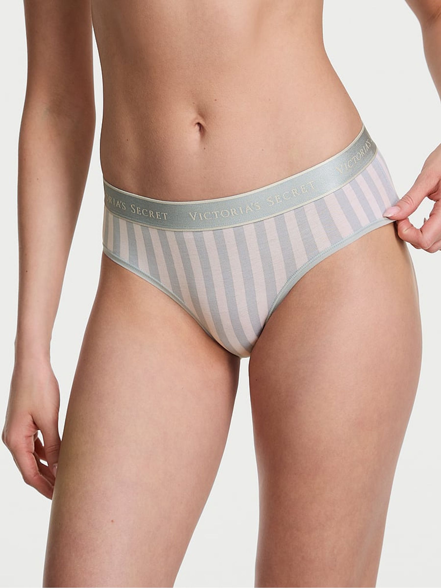 Grey Fog Stripe Hipster Knickers - Image 1 of 3