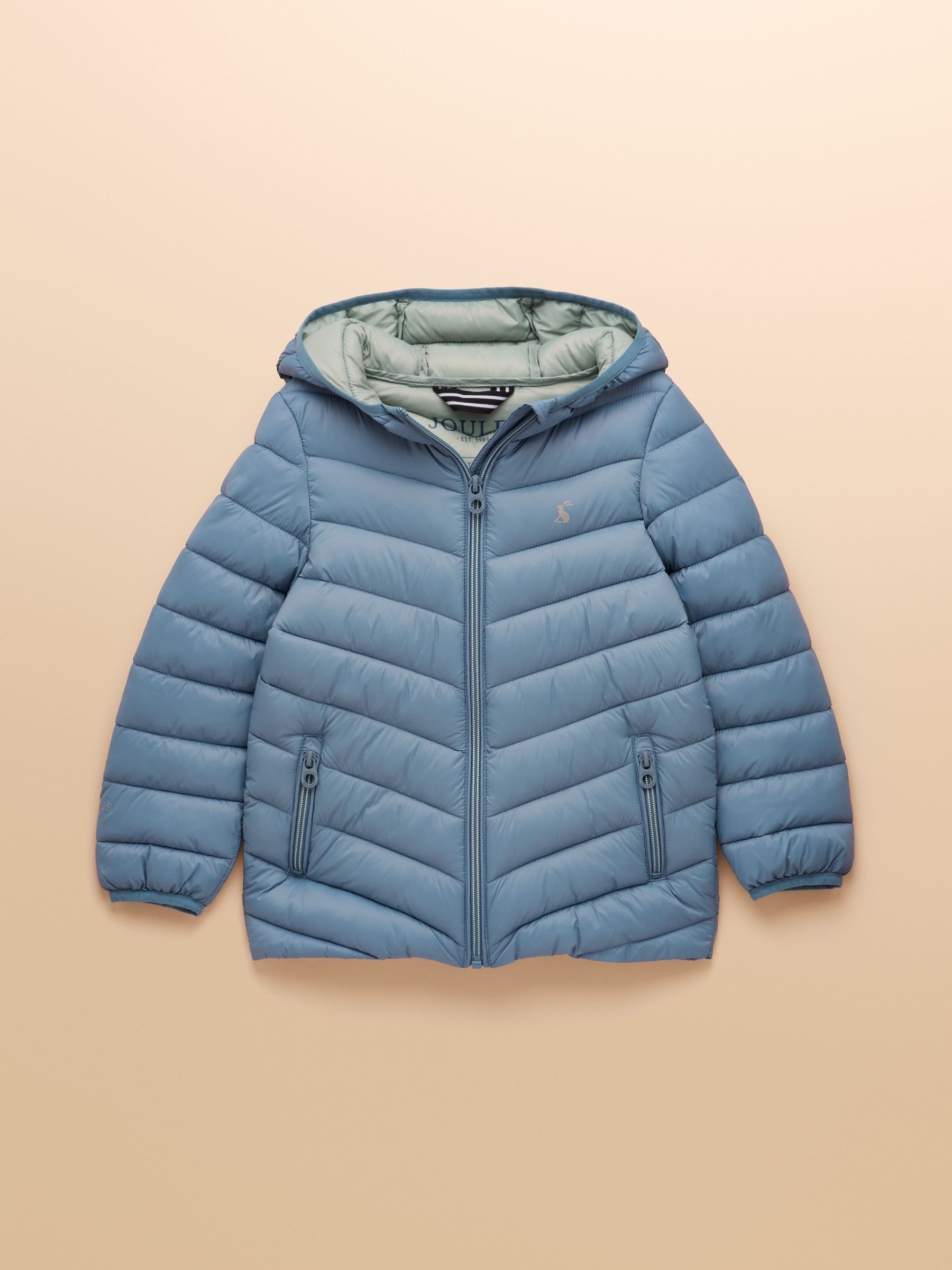 Kids' Cairn Blue Showerproof Padded Coat with Hood - Image 1 of 5