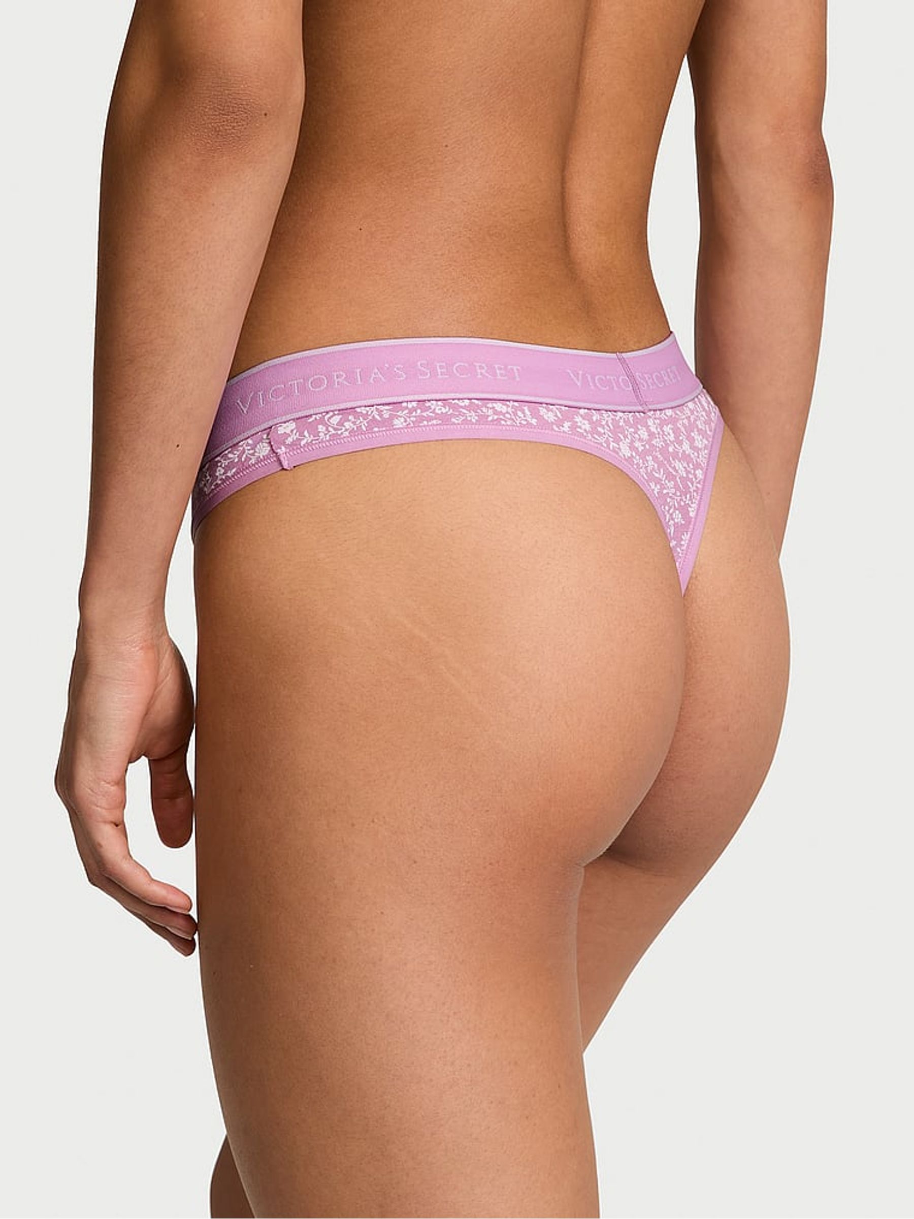 Scattered Floral Purple Thong Knickers - Image 2 of 3