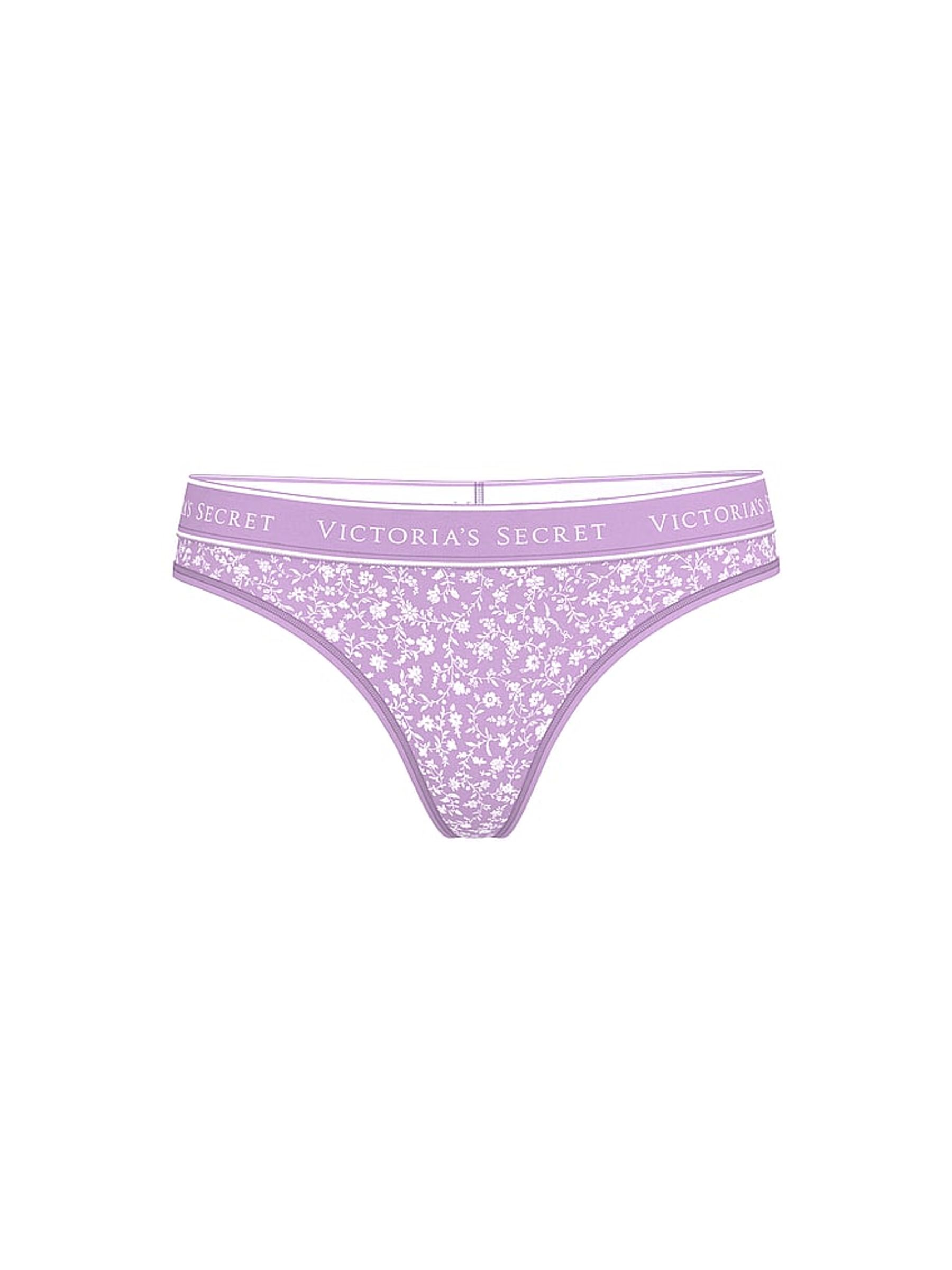 Scattered Floral Purple Thong Knickers - Image 3 of 3