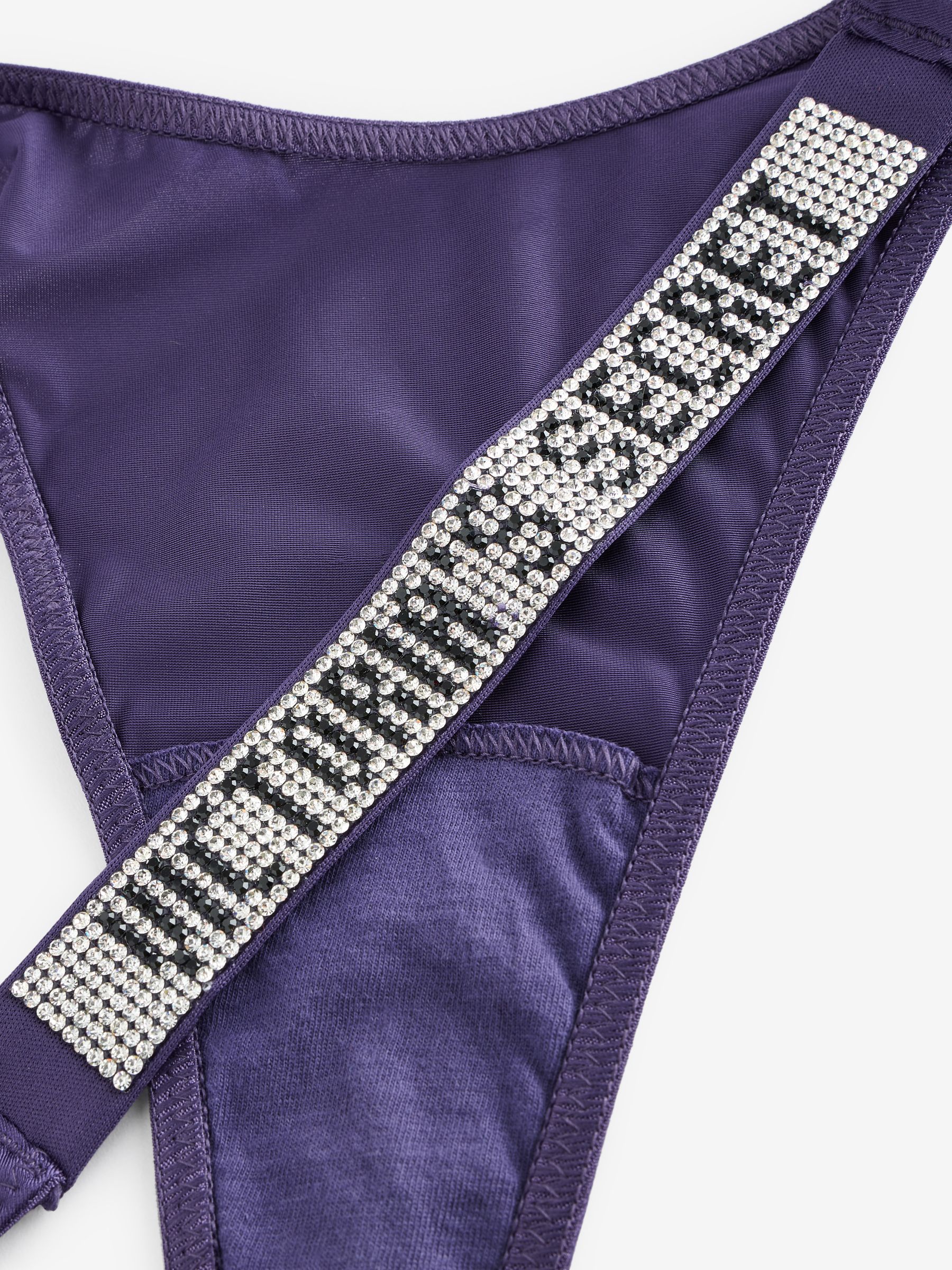 Valiant Purple Thong Shine Strap Knickers - Image 3 of 3