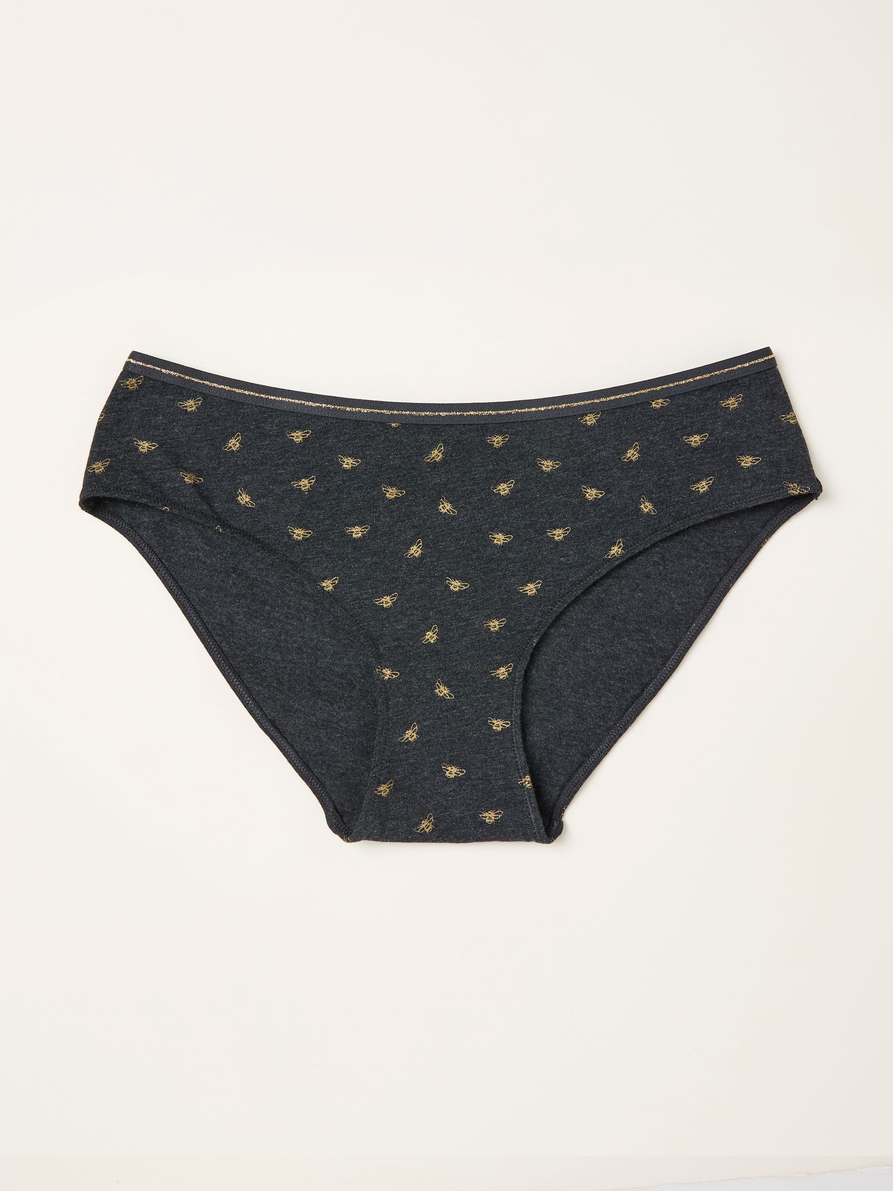 Charcoal Grey Sparkle Bee Classic Knickers - Image 1 of 2