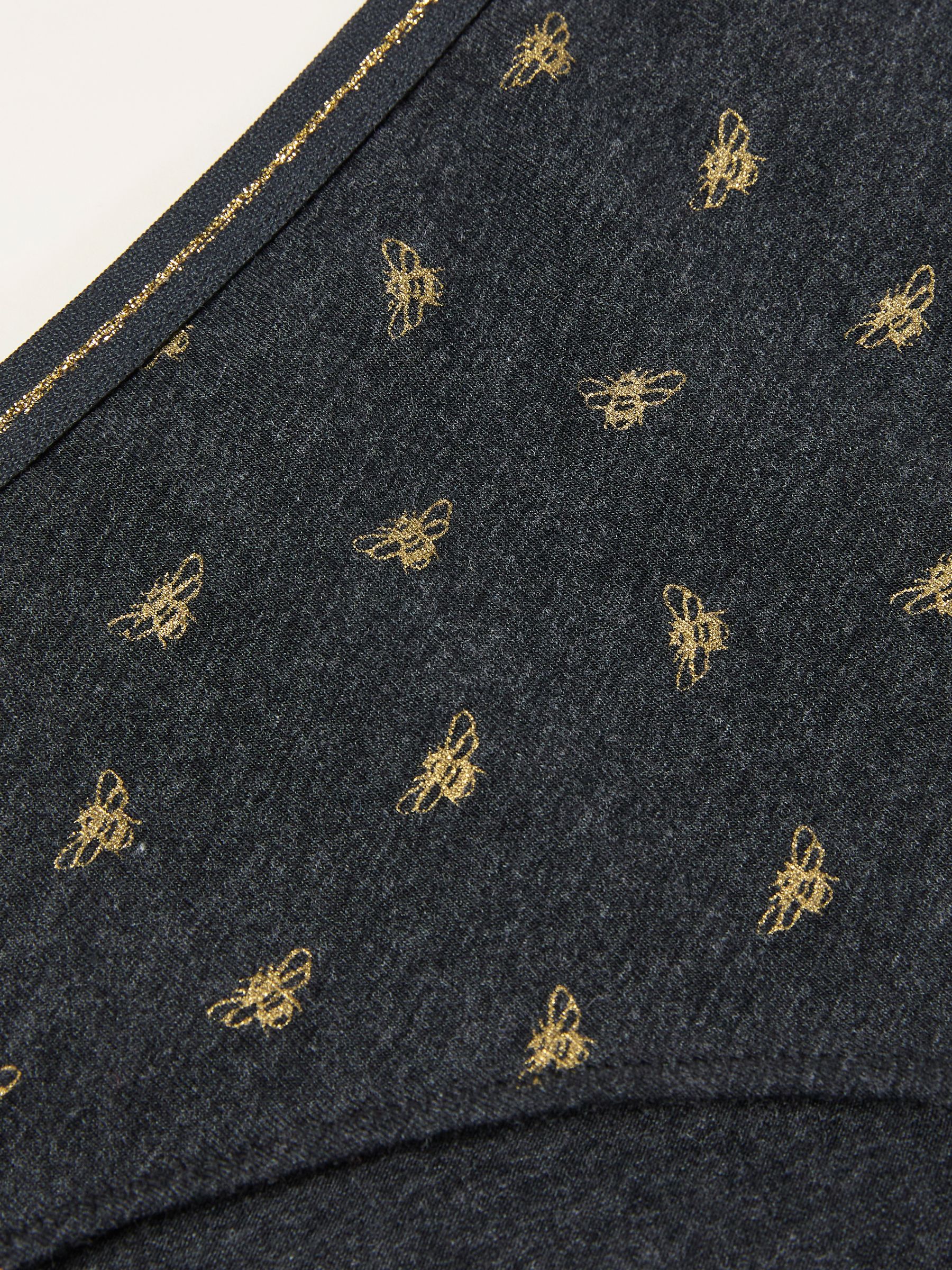 Charcoal Grey Sparkle Bee Classic Knickers - Image 2 of 2