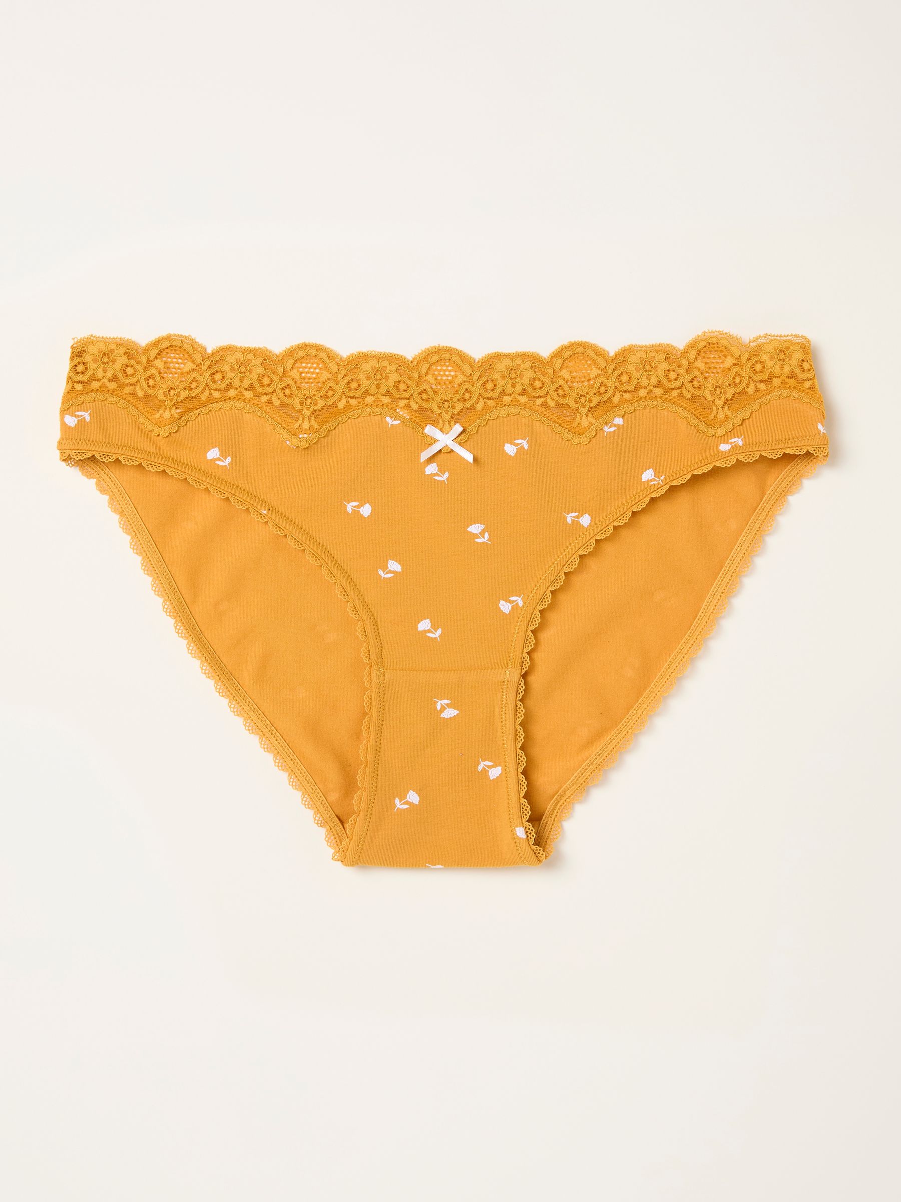 Mustard Yellow Ditsy Floral High Leg Knickers - Image 1 of 2