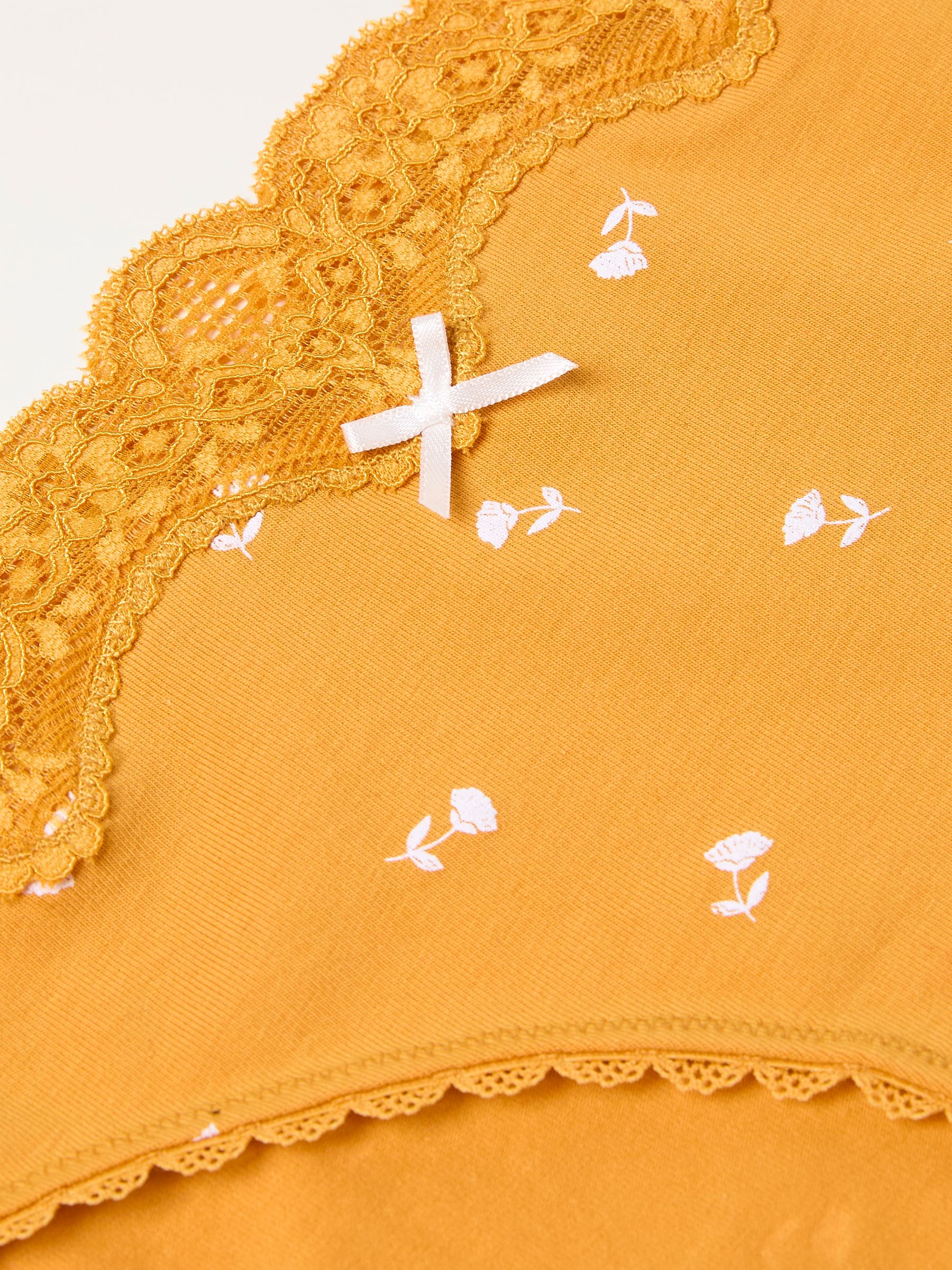 Mustard Yellow Ditsy Floral High Leg Knickers - Image 2 of 2