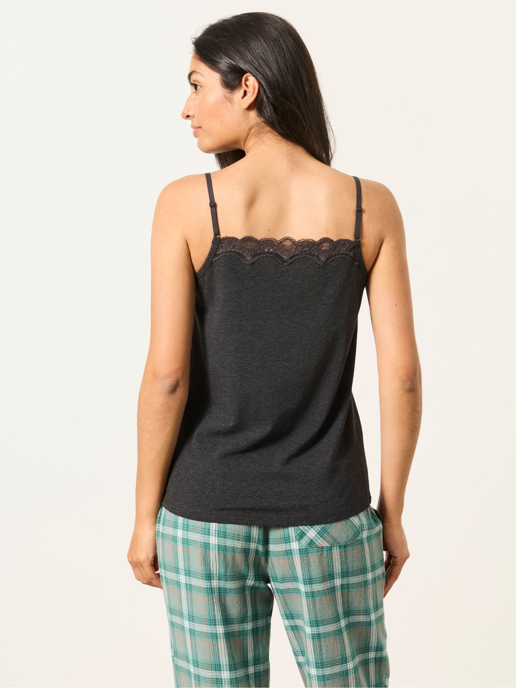 Charcoal Grey Lace V-neck Vest - Image 2 of 7