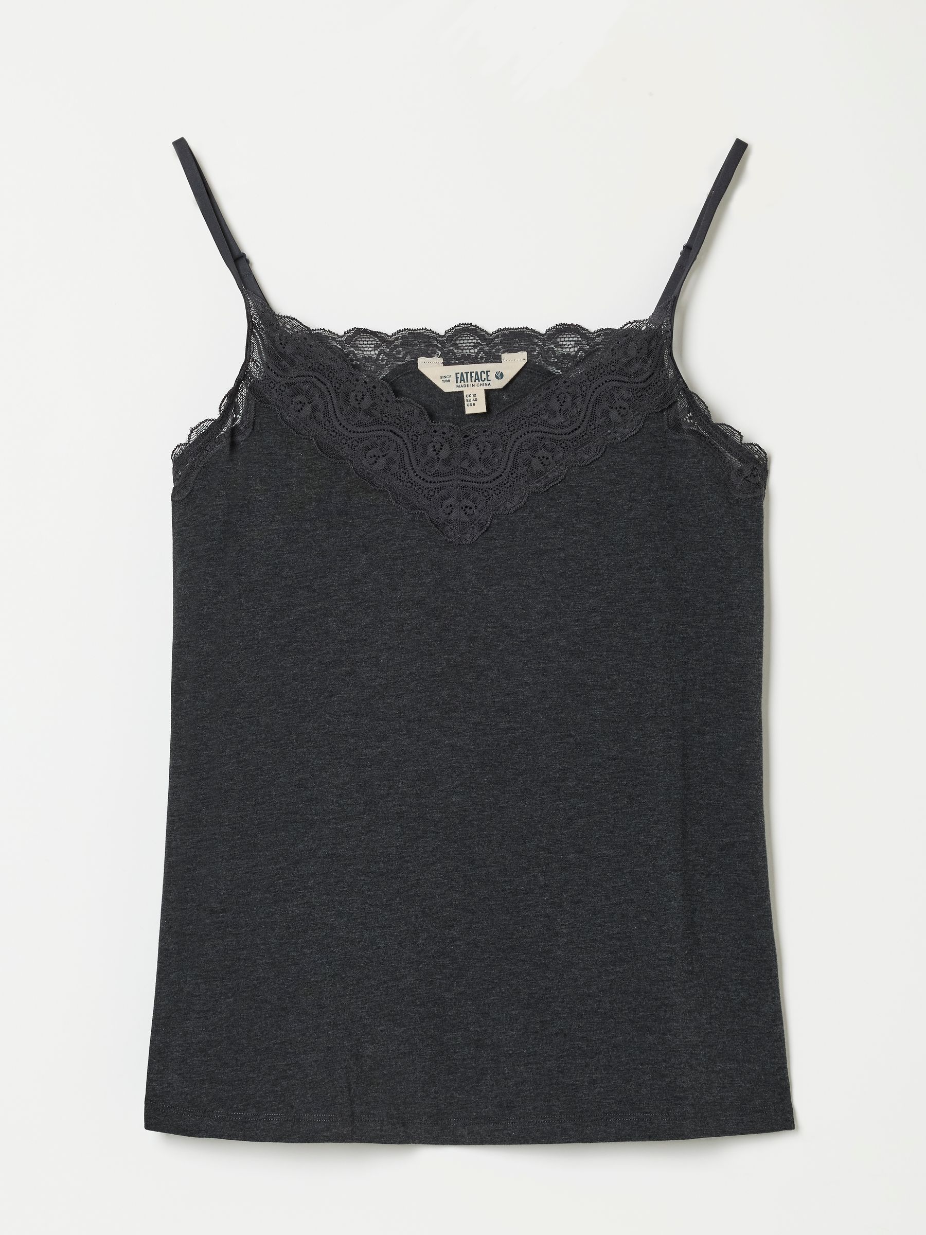 Charcoal Grey Lace V-neck Vest - Image 6 of 7