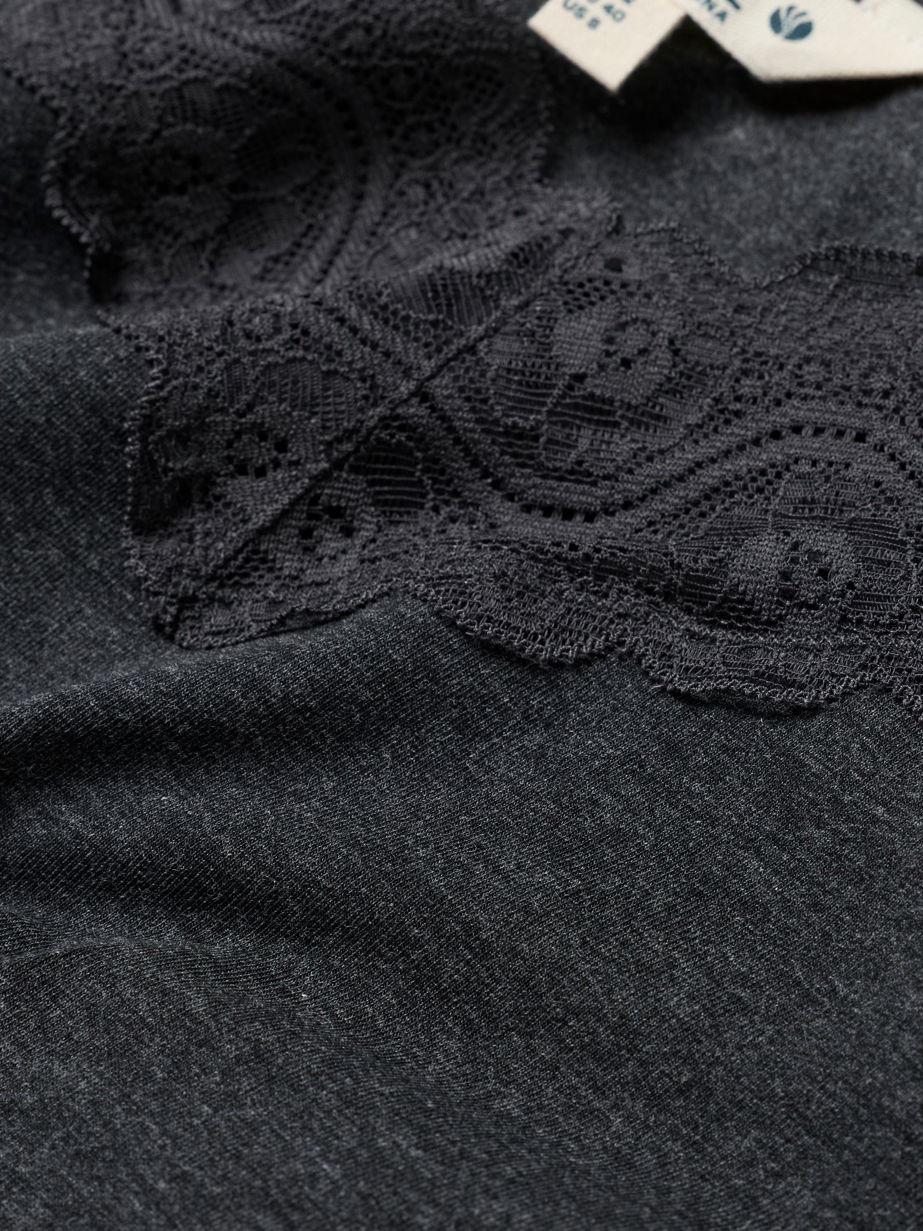 Charcoal Grey Lace V-neck Vest - Image 7 of 7 Charcoal Grey Lace V-neck Vest - Image 7 of 7