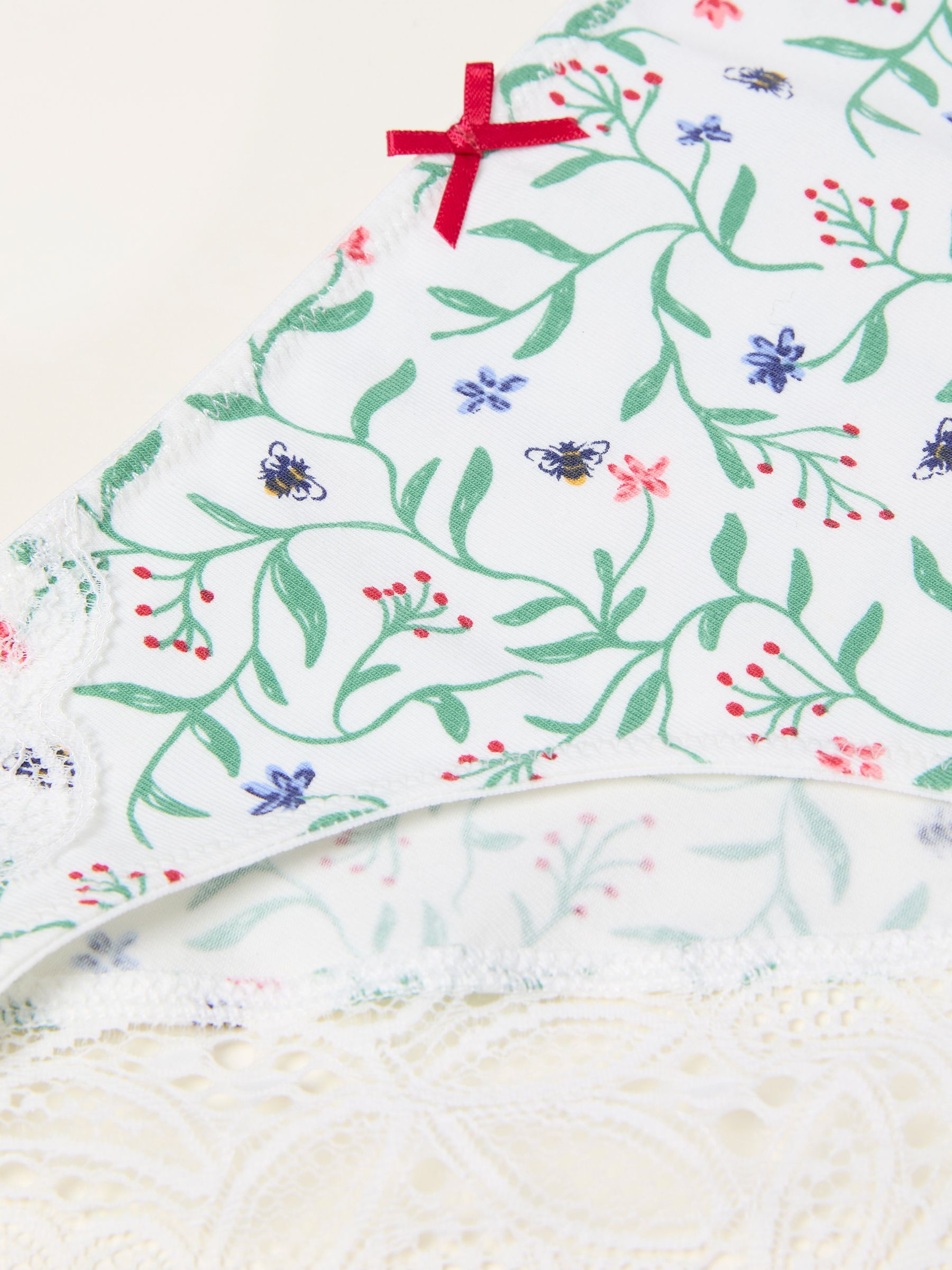 Ivory Bee Floral Brazillian Knickers - Image 2 of 2