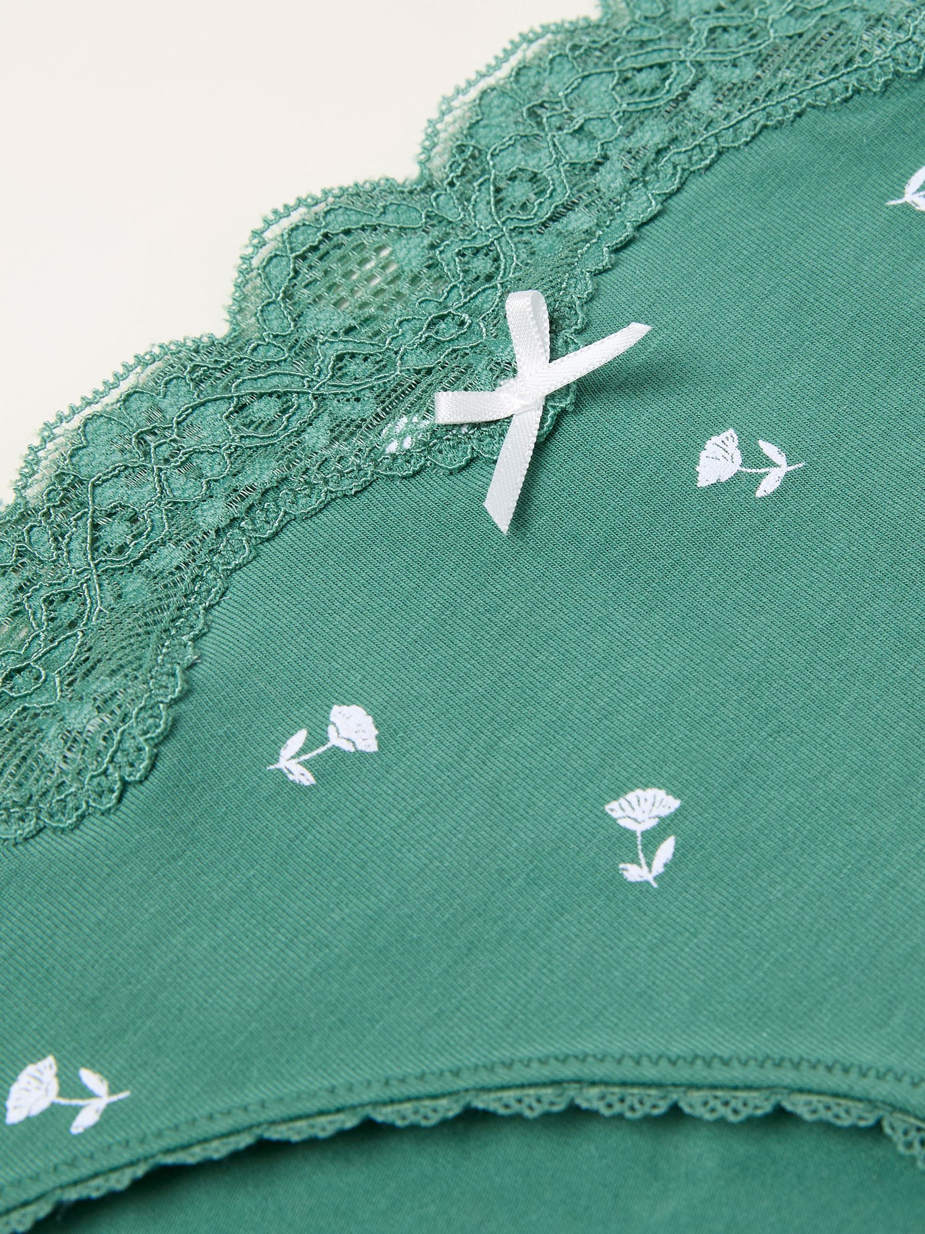Green Ditsy Floral High Leg Knickers - Image 2 of 2