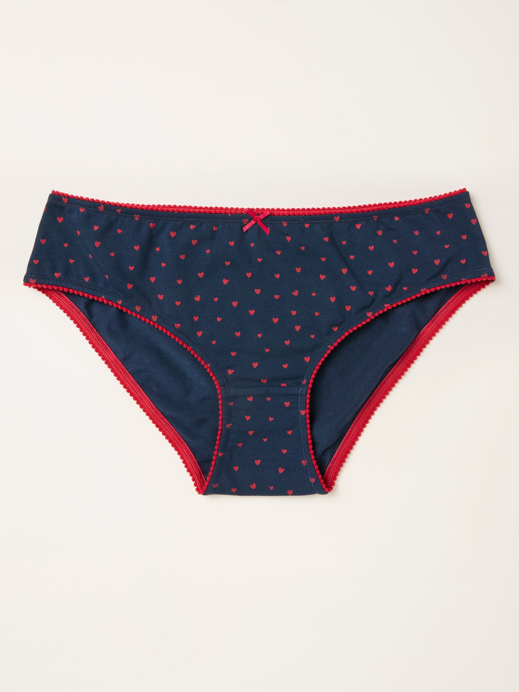 Navy Heart Print Classic Knickers - Image 1 of 2