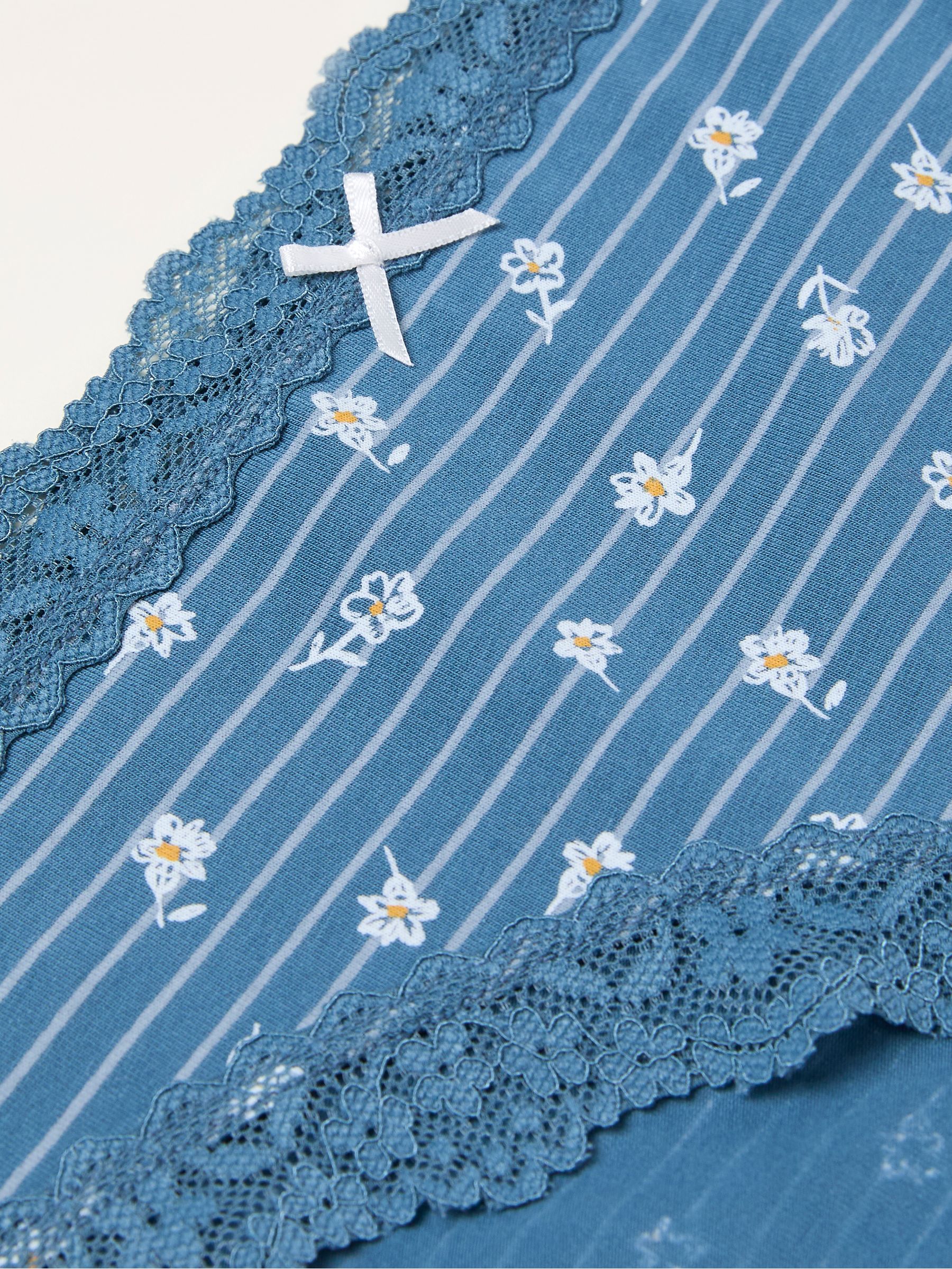 Navy Floral Stripe Classic Knickers - Image 2 of 2