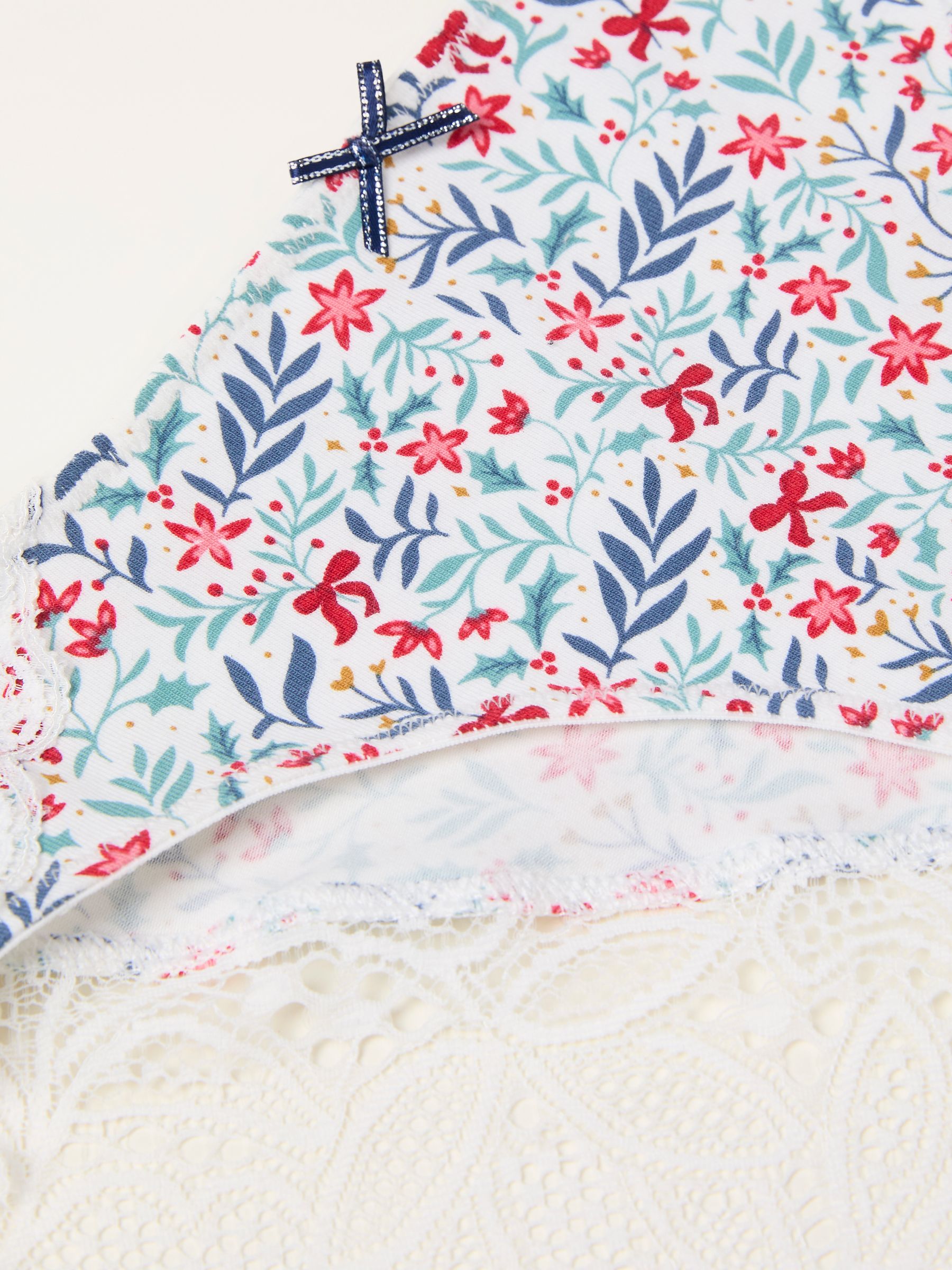 Ivory Floral Brazillian Knickers - Image 2 of 2 Ivory Floral Brazillian Knickers - Image 2 of 2