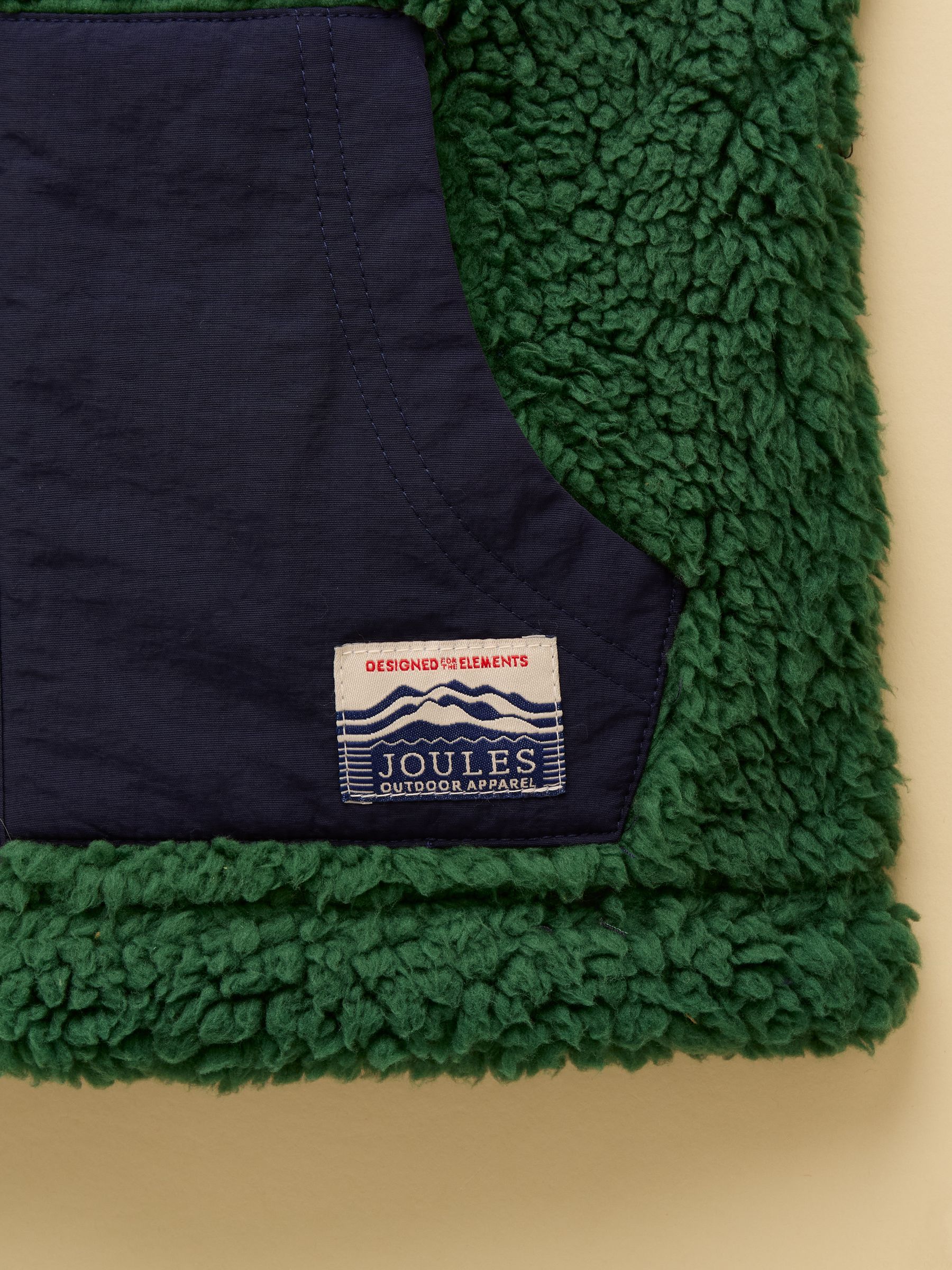 Boys' Billy Green and Tan Colourblock Fleece Gilet - Image 4 of 5