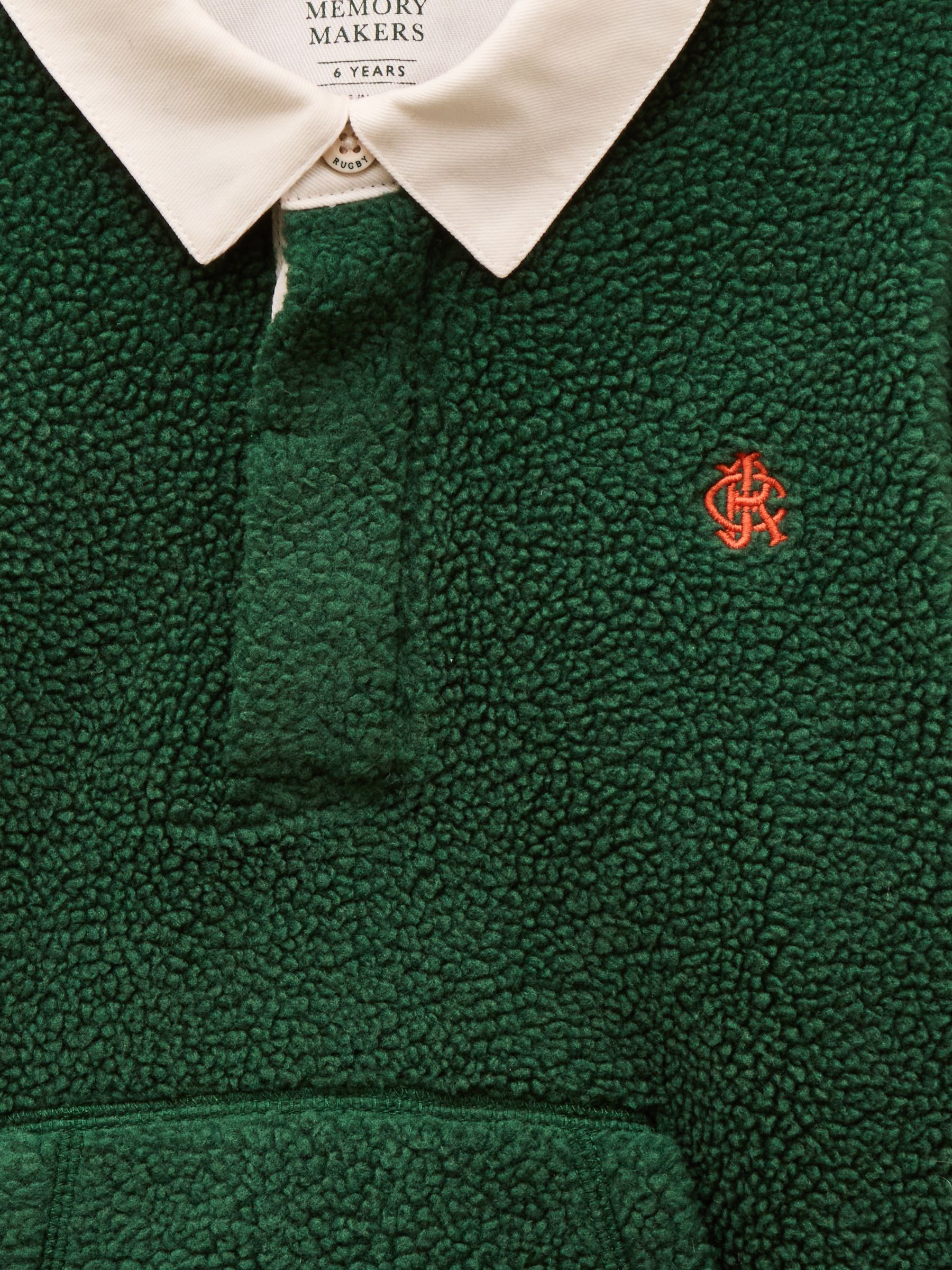 Boys' Fleece Rugby Green Collared Sweatshirt - Image 3 of 4
