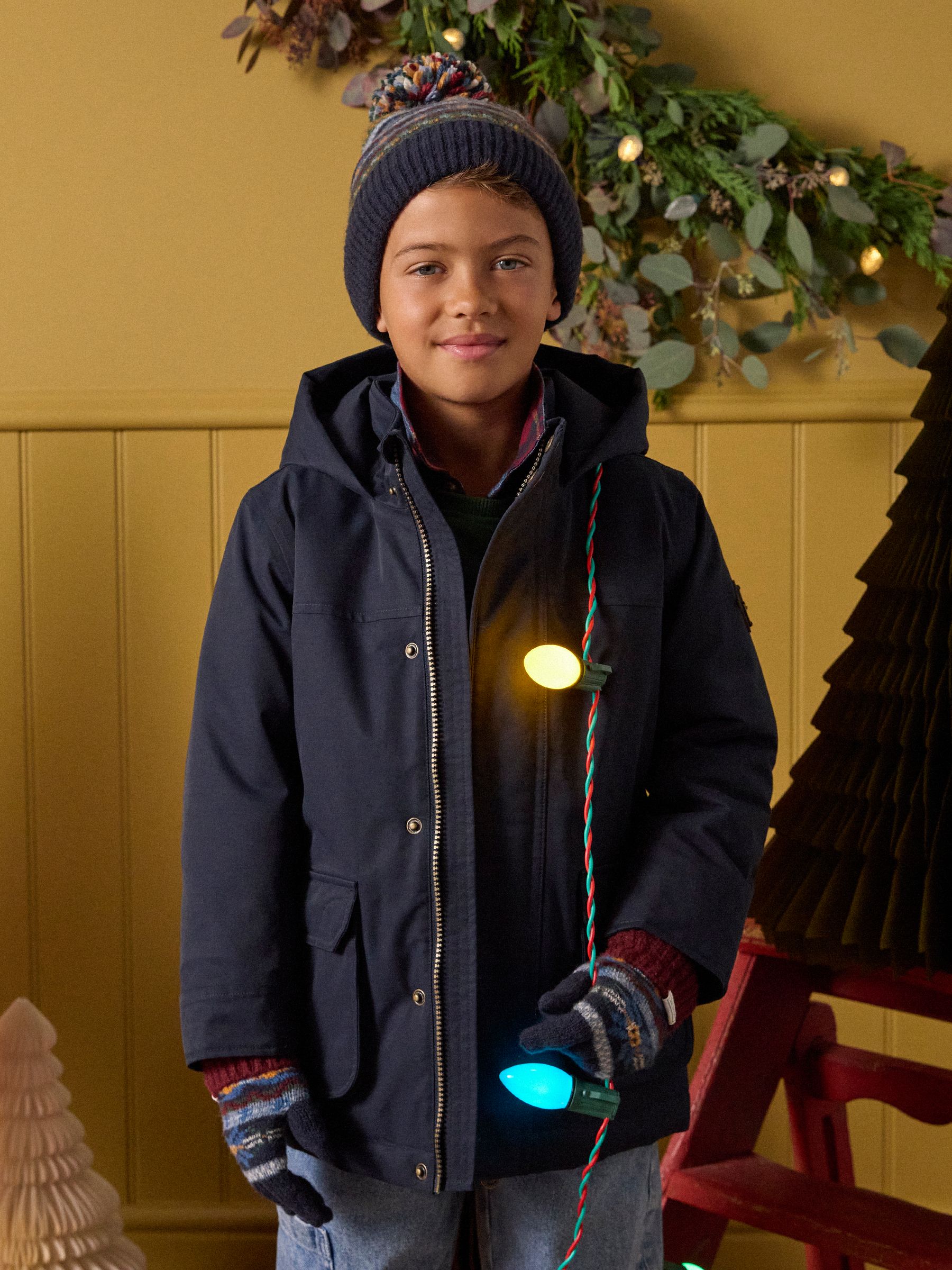 Boys' Ultimate Navy Waterproof Coat with Quilted Lining - Image 1 of 6 Boys' Ultimate Navy Waterproof Coat with Quilted Lining - Image 1 of 6