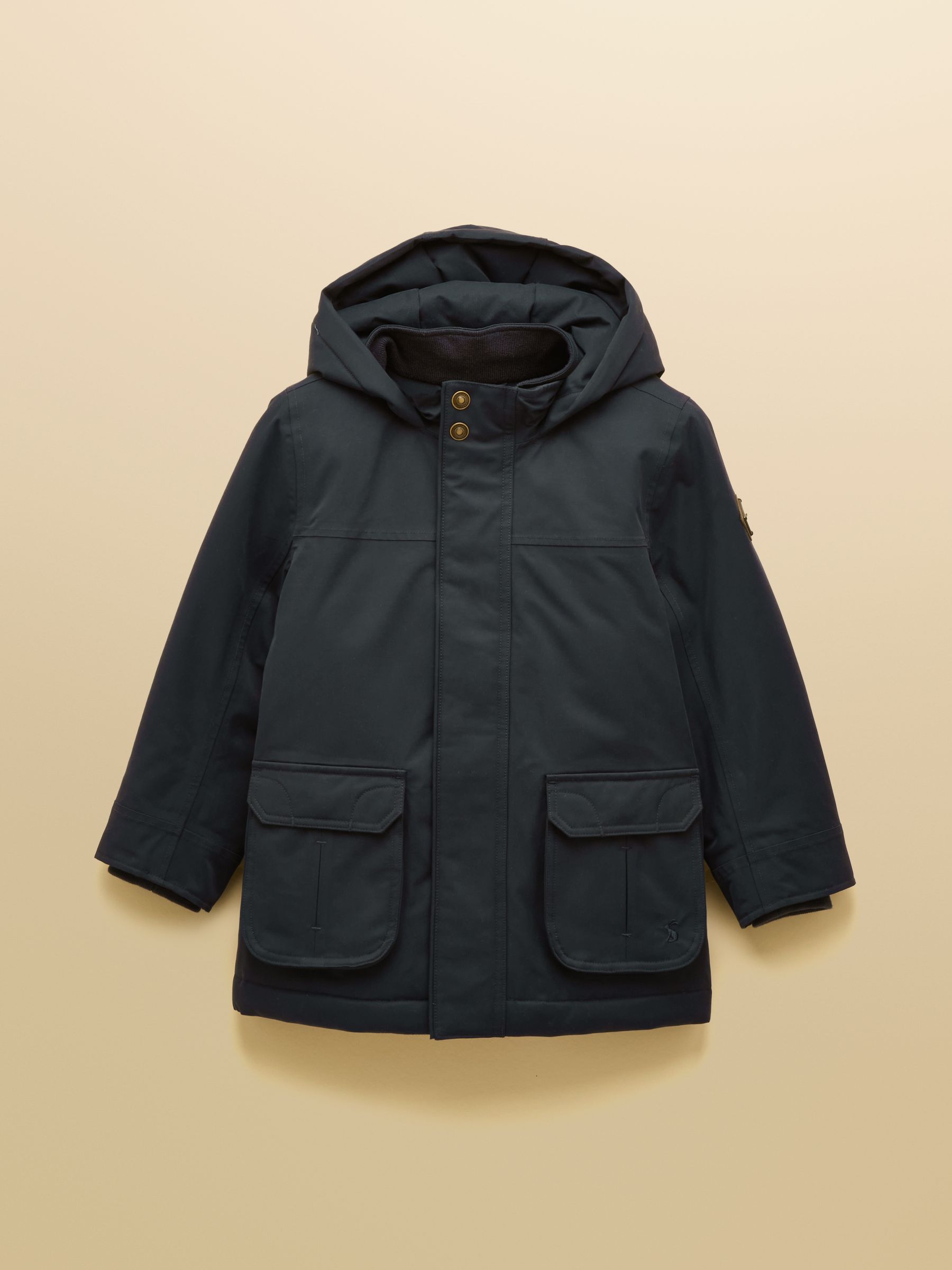 Boys' Ultimate Navy Waterproof Coat with Quilted Lining - Image 2 of 6 Boys' Ultimate Navy Waterproof Coat with Quilted Lining - Image 2 of 6