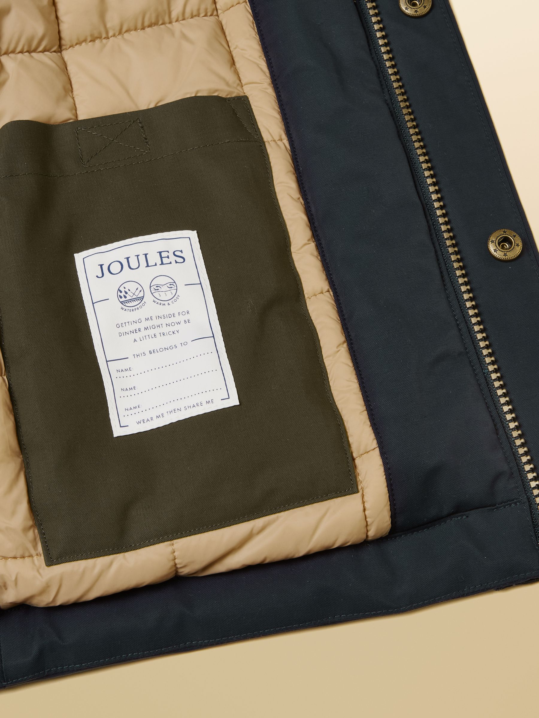 Boys' Ultimate Navy Waterproof Coat with Quilted Lining - Image 6 of 6