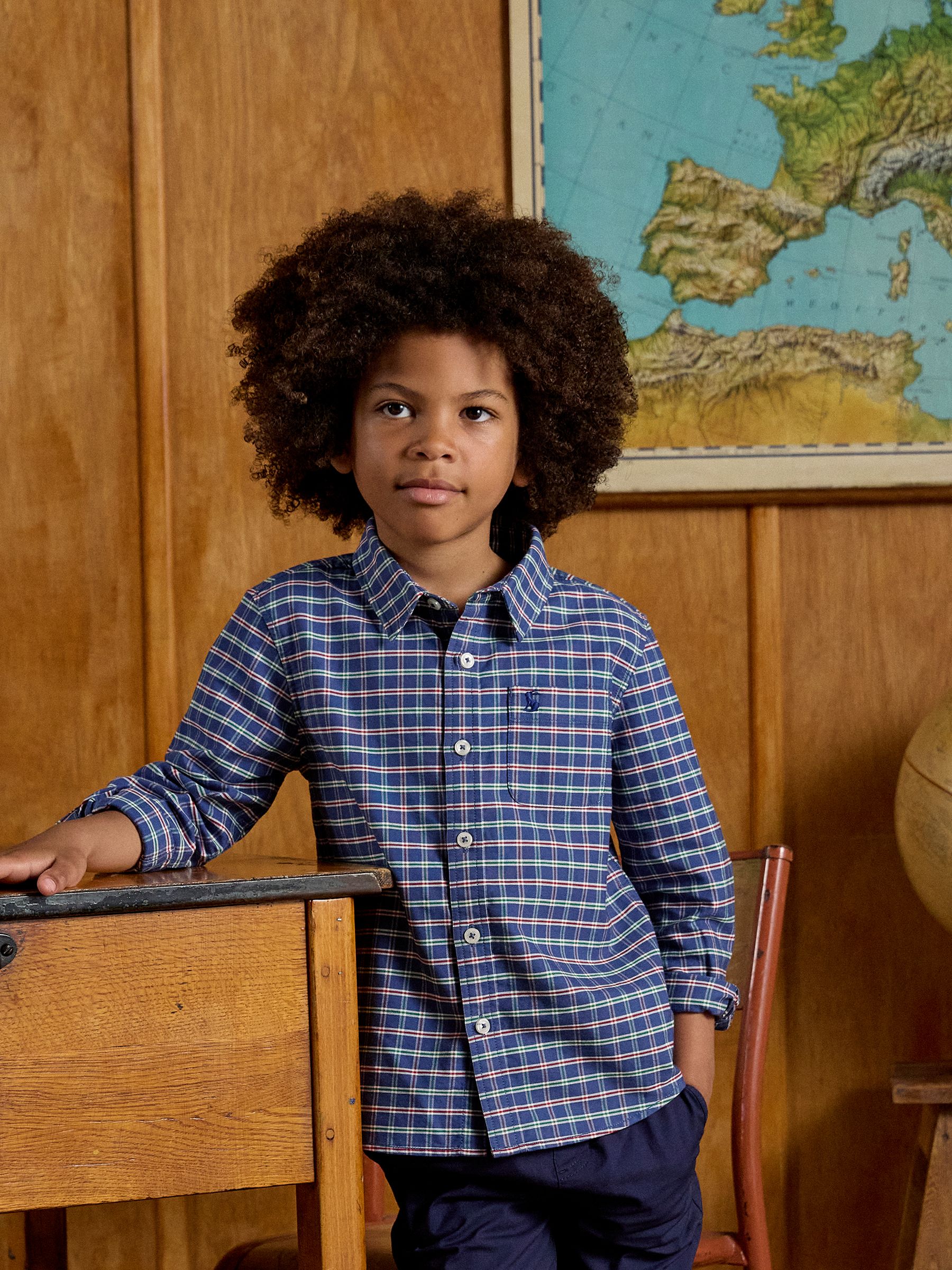 Boys' Welford Blue Checked Cotton Shirt - Image 1 of 7