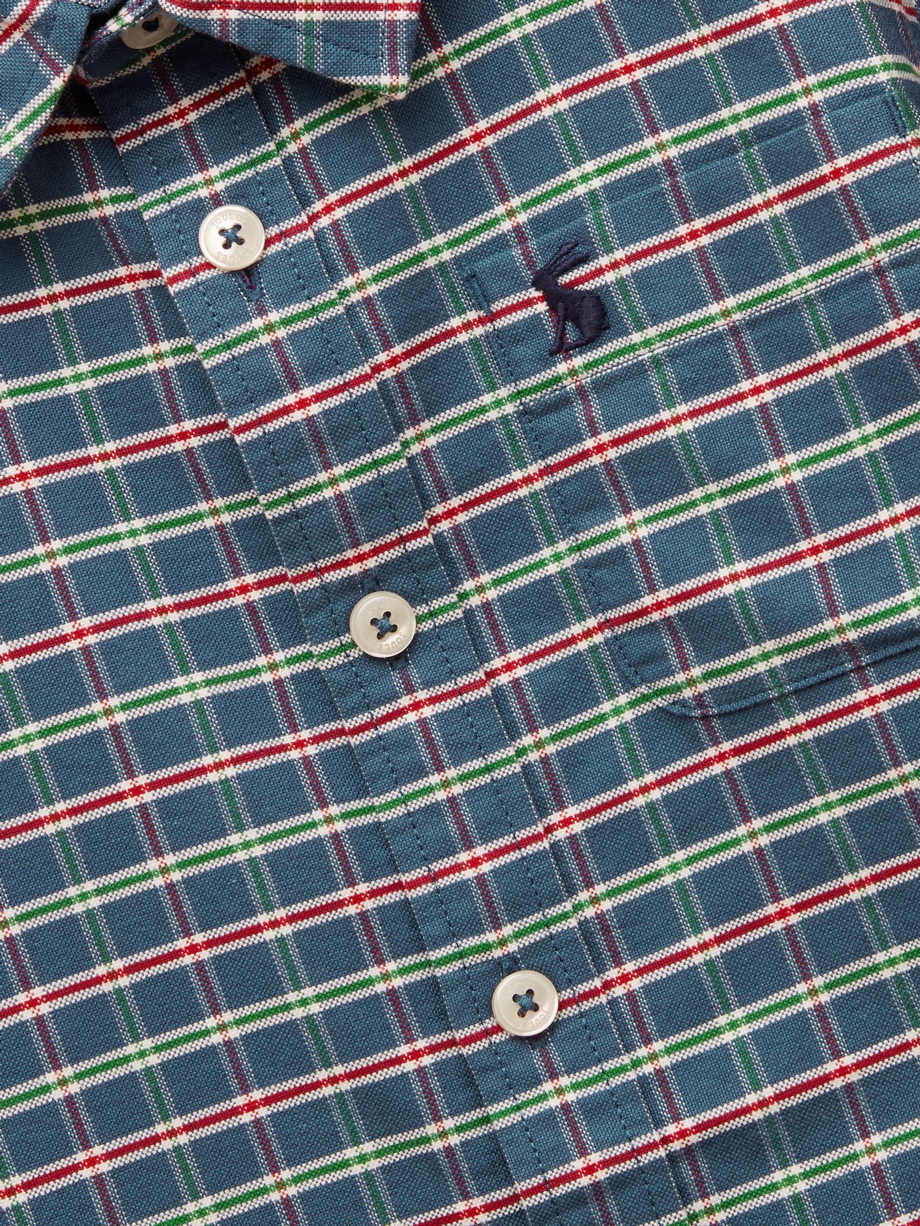 Boys' Welford Blue Checked Cotton Shirt - Image 6 of 7