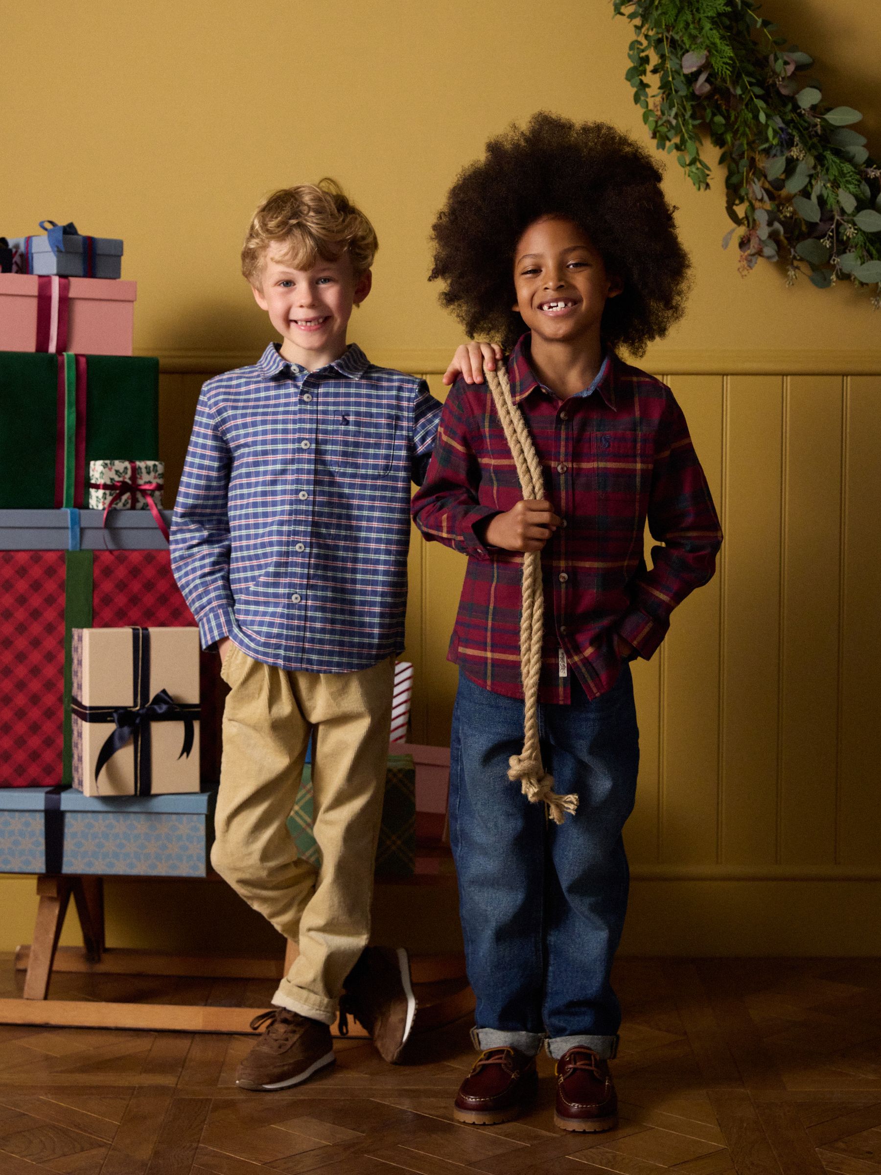 Boys' Brushed Burgundy Flannel Checked Shirt - Image 2 of 7