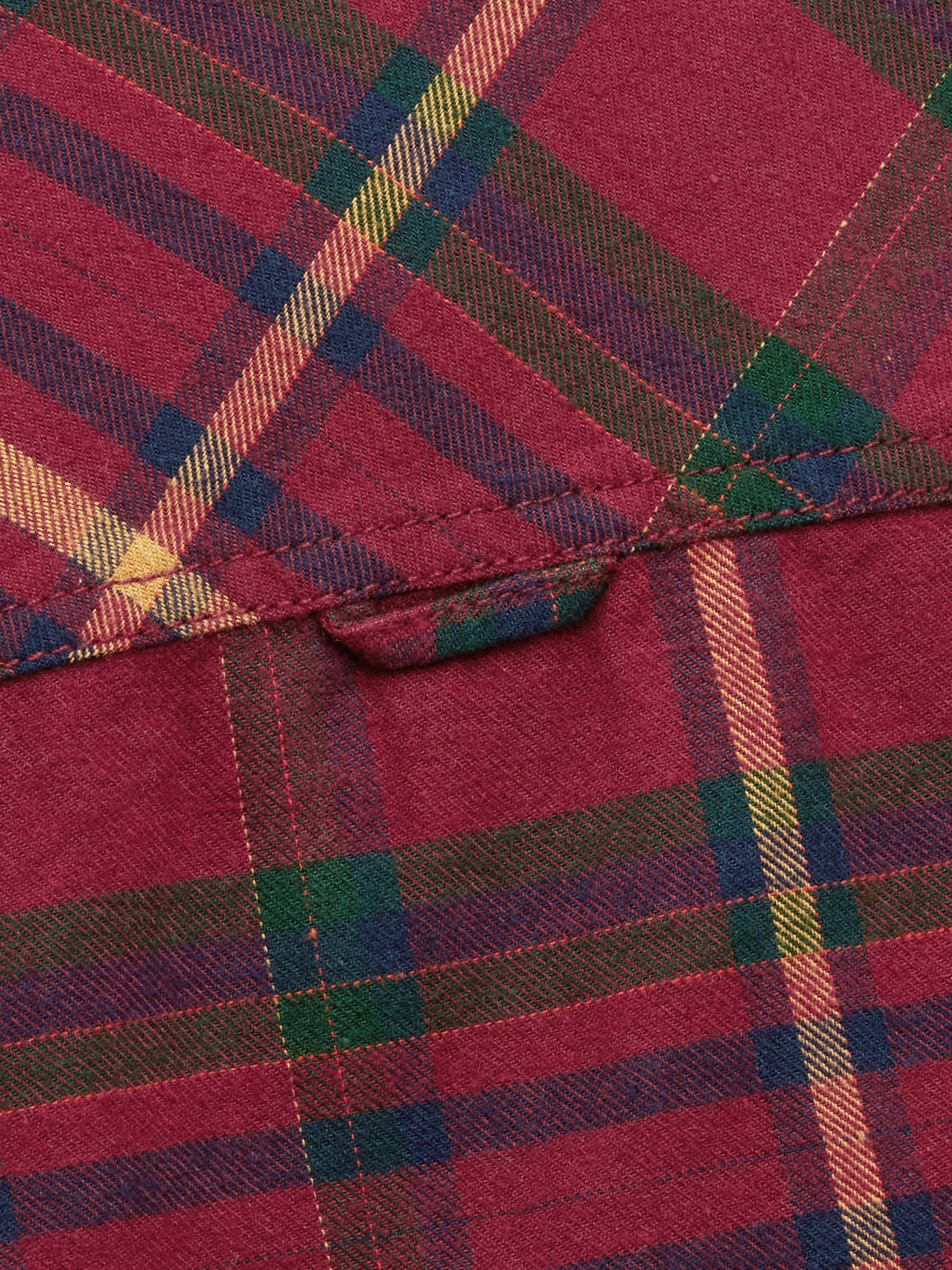 Boys' Brushed Burgundy Flannel Checked Shirt - Image 7 of 7