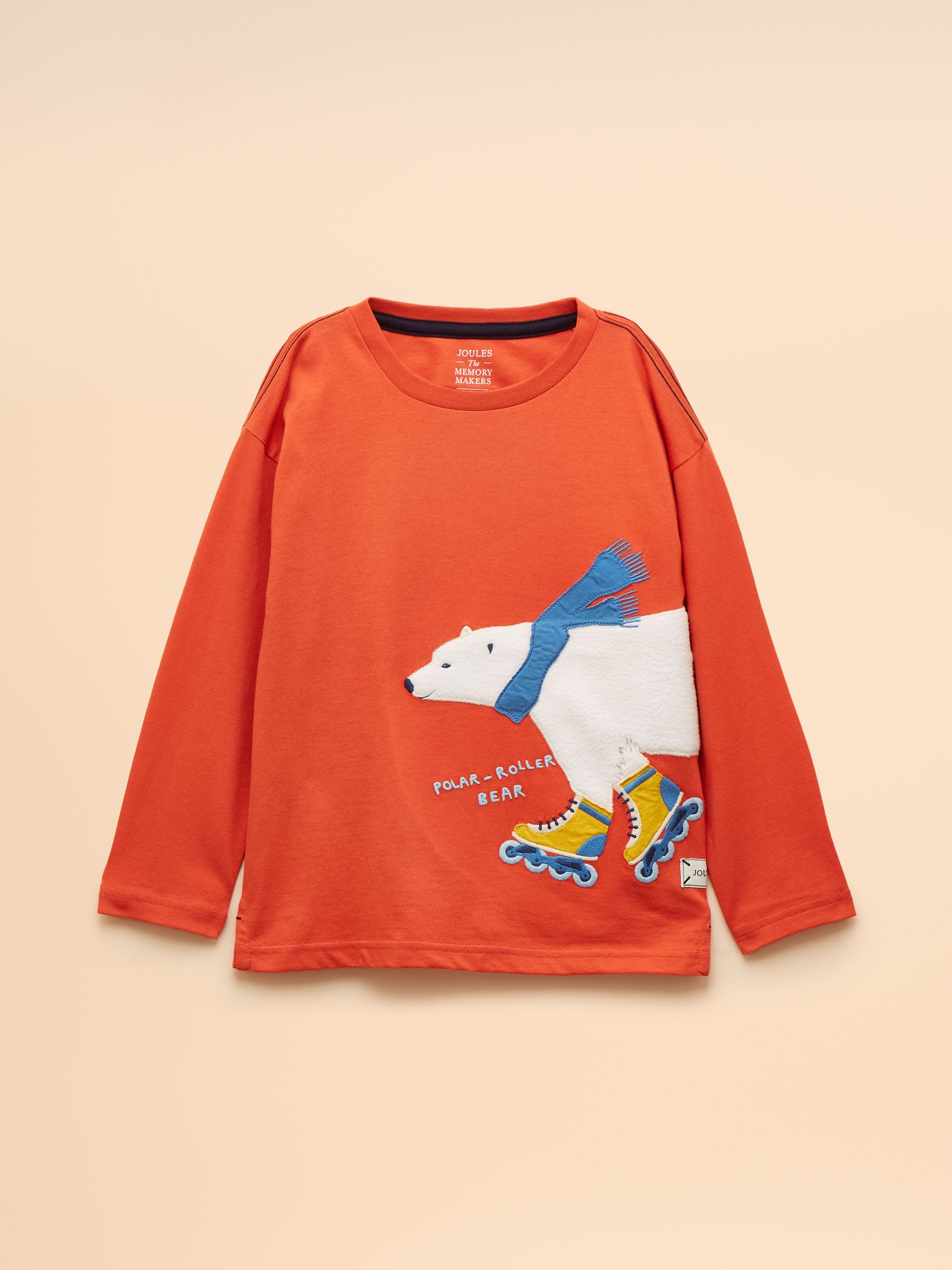 Boys' Jack Orange Bear Applique Long Sleeve Top - Image 1 of 4