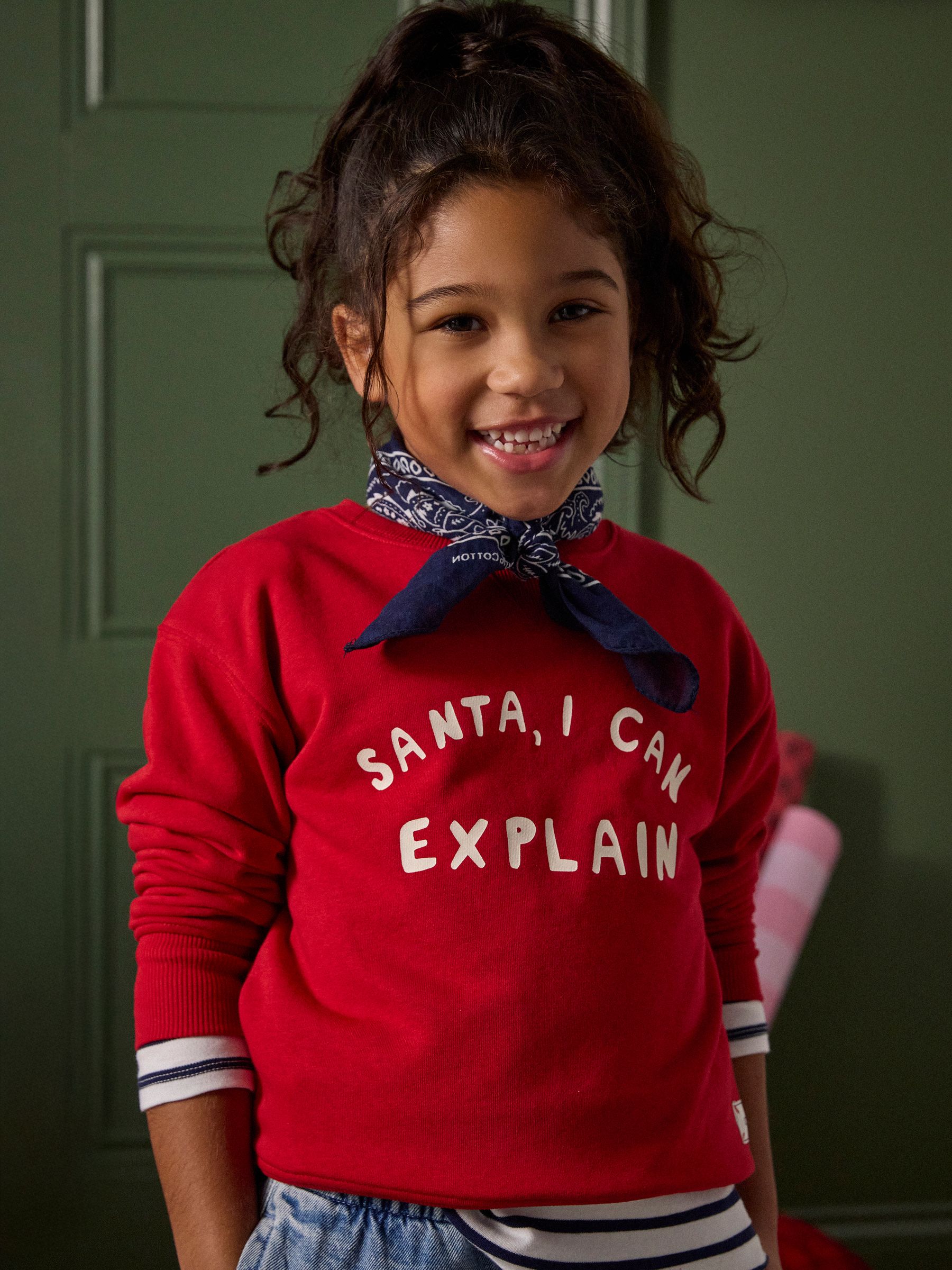 Kids' Sundaze Red Slogan Crew Neck Sweatshirt - Image 1 of 7