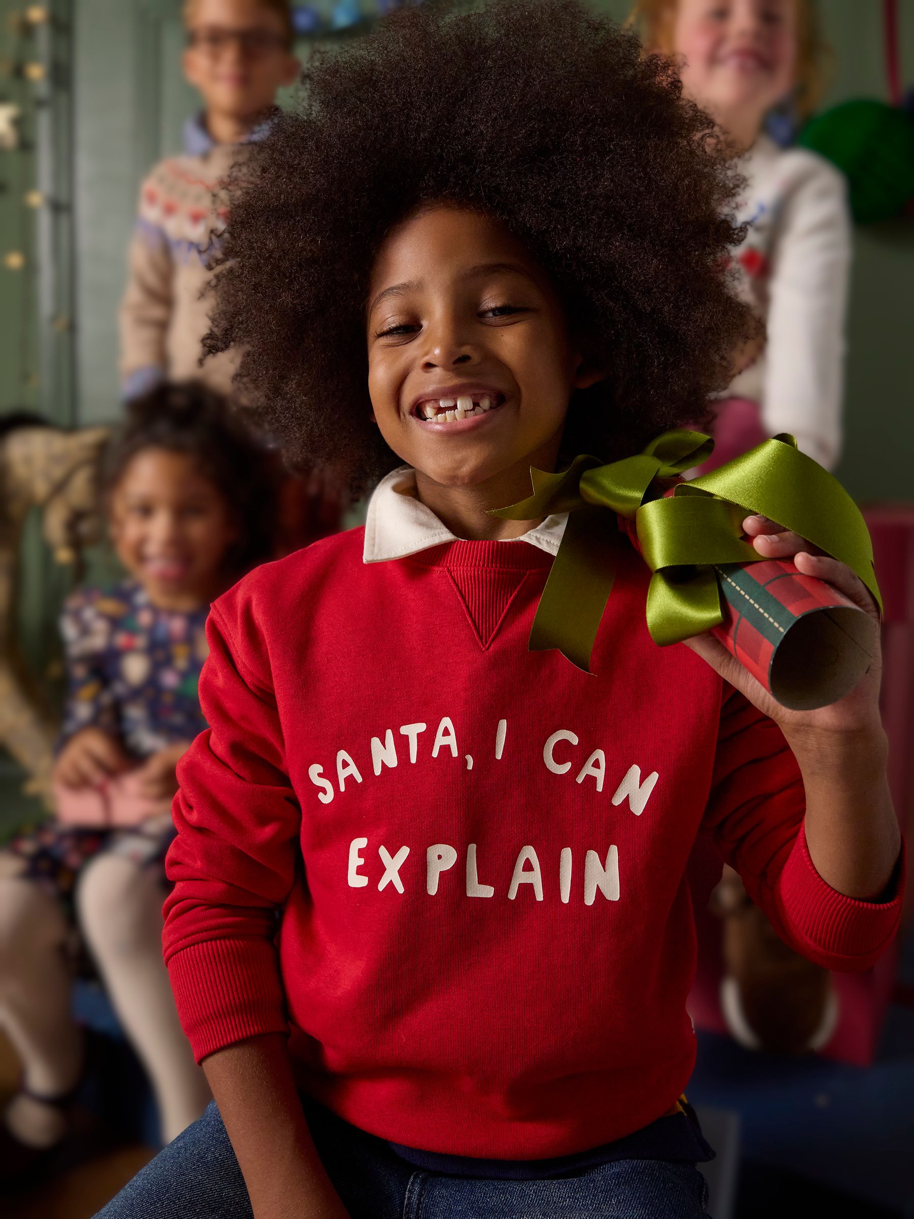 Kids' Sundaze Red Slogan Crew Neck Sweatshirt - Image 2 of 7