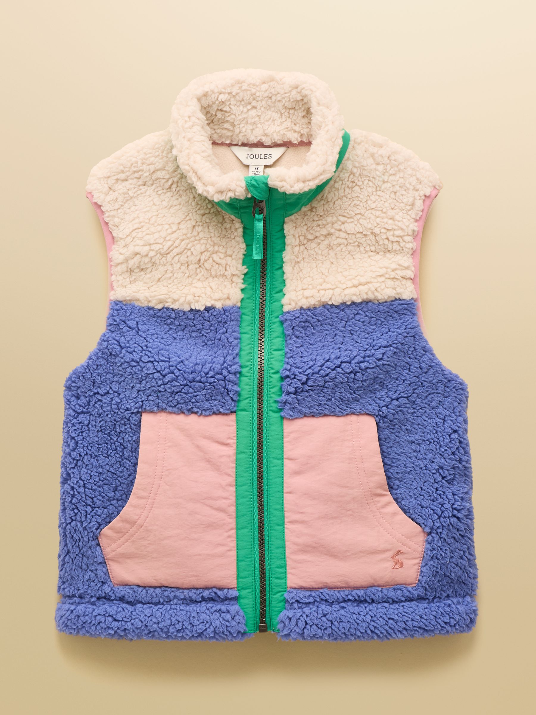 Girls' Tilly Blue Colourblock Fleece Gilet - Image 1 of 4 Girls' Tilly Blue Colourblock Fleece Gilet - Image 1 of 4
