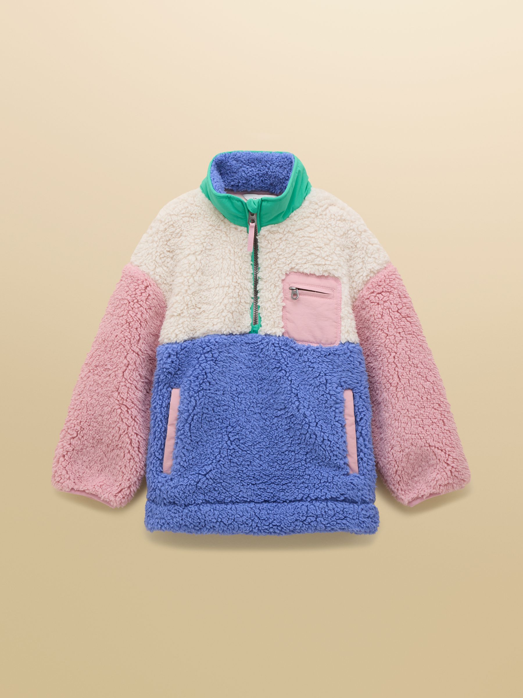 Girls' Tilly Blue Colourblock Quarter Zip Fleece - Image 3 of 6