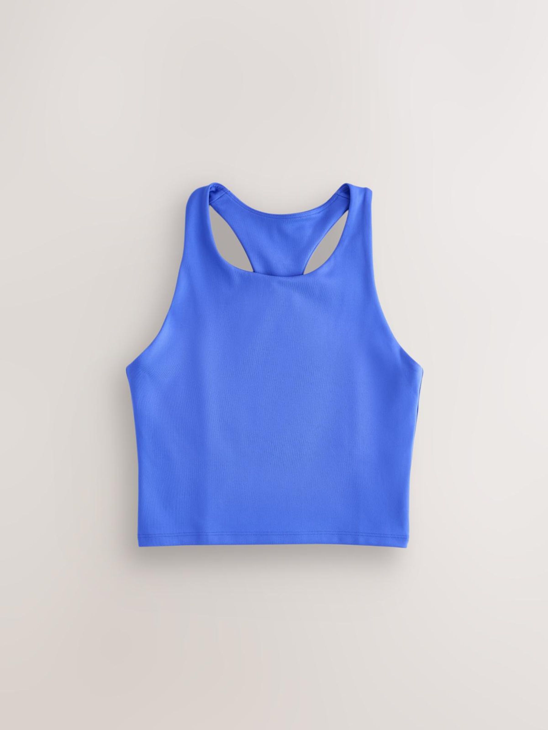 Blue Cropped Sports Bra Tank Top - Image 4 of 7