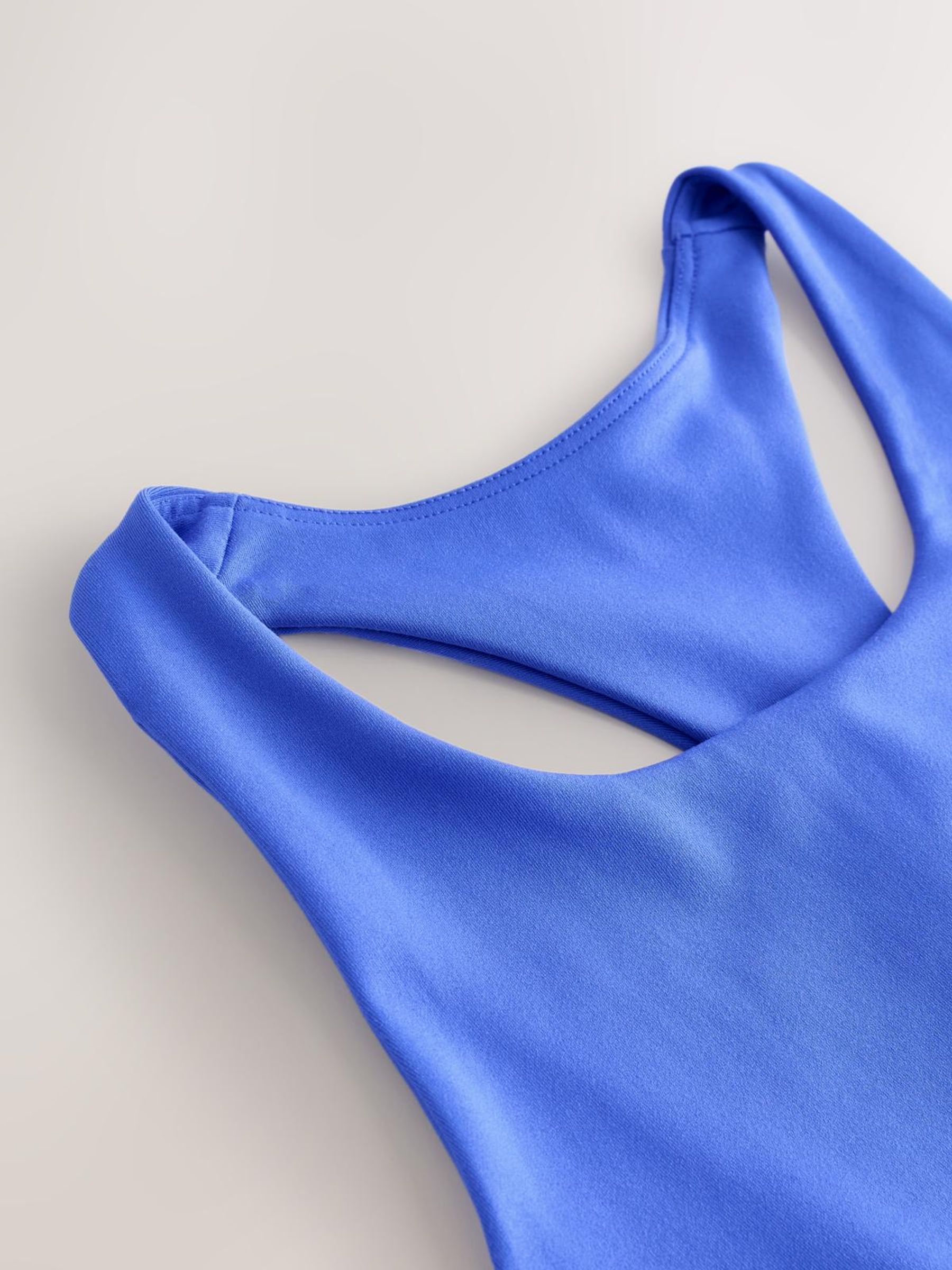 Blue Cropped Sports Bra Tank Top - Image 5 of 7