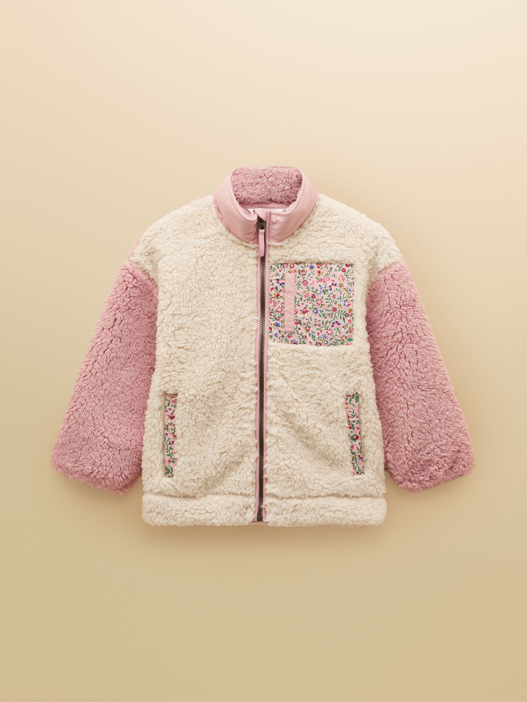 Girls' Tilly Pink Colourblock Zip Through Fleece - Image 3 of 7