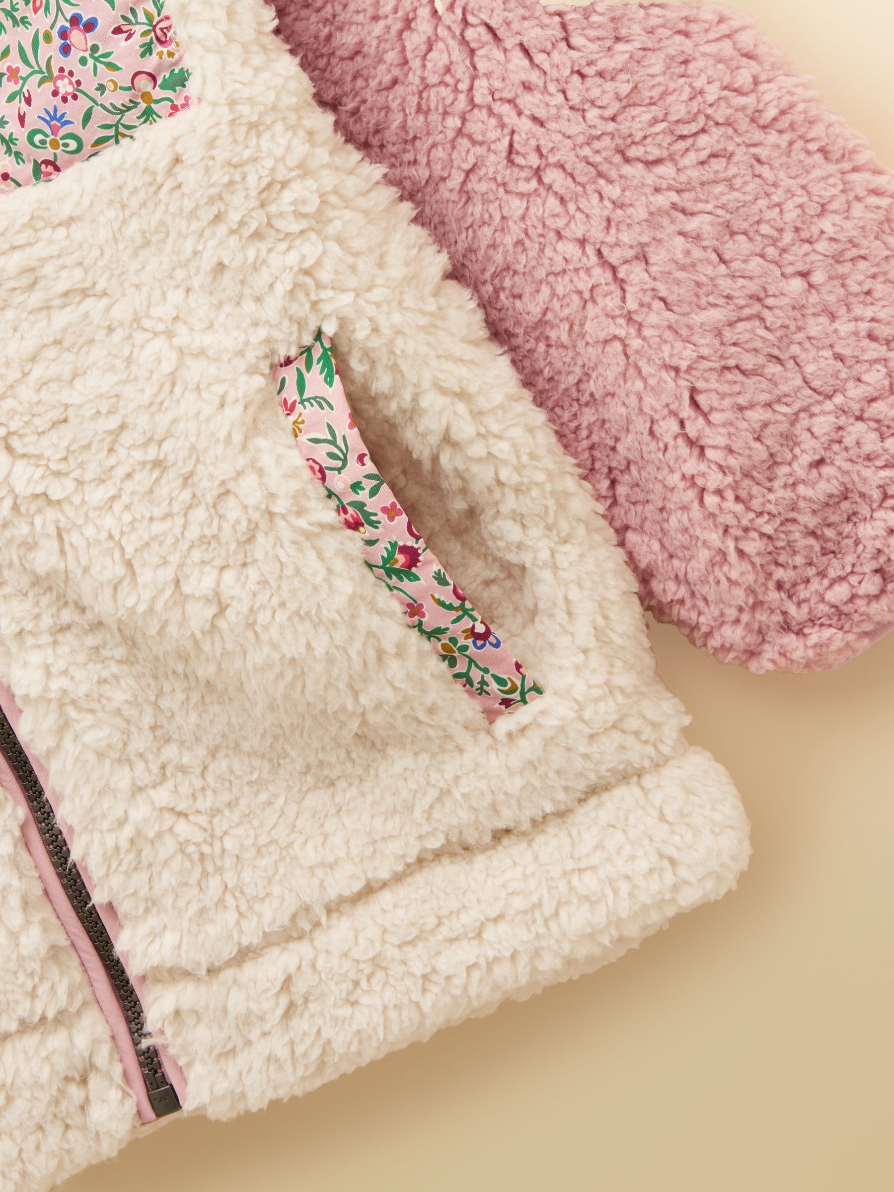 Girls' Tilly Pink Colourblock Zip Through Fleece - Image 6 of 7