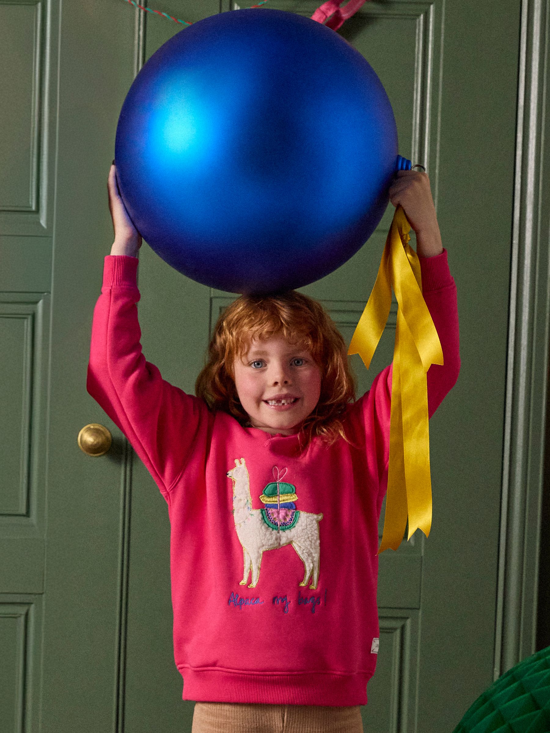 Kids' Mackenzie Bright Pink Sweatshirt With Faux Faur Lining - Image 1 of 6