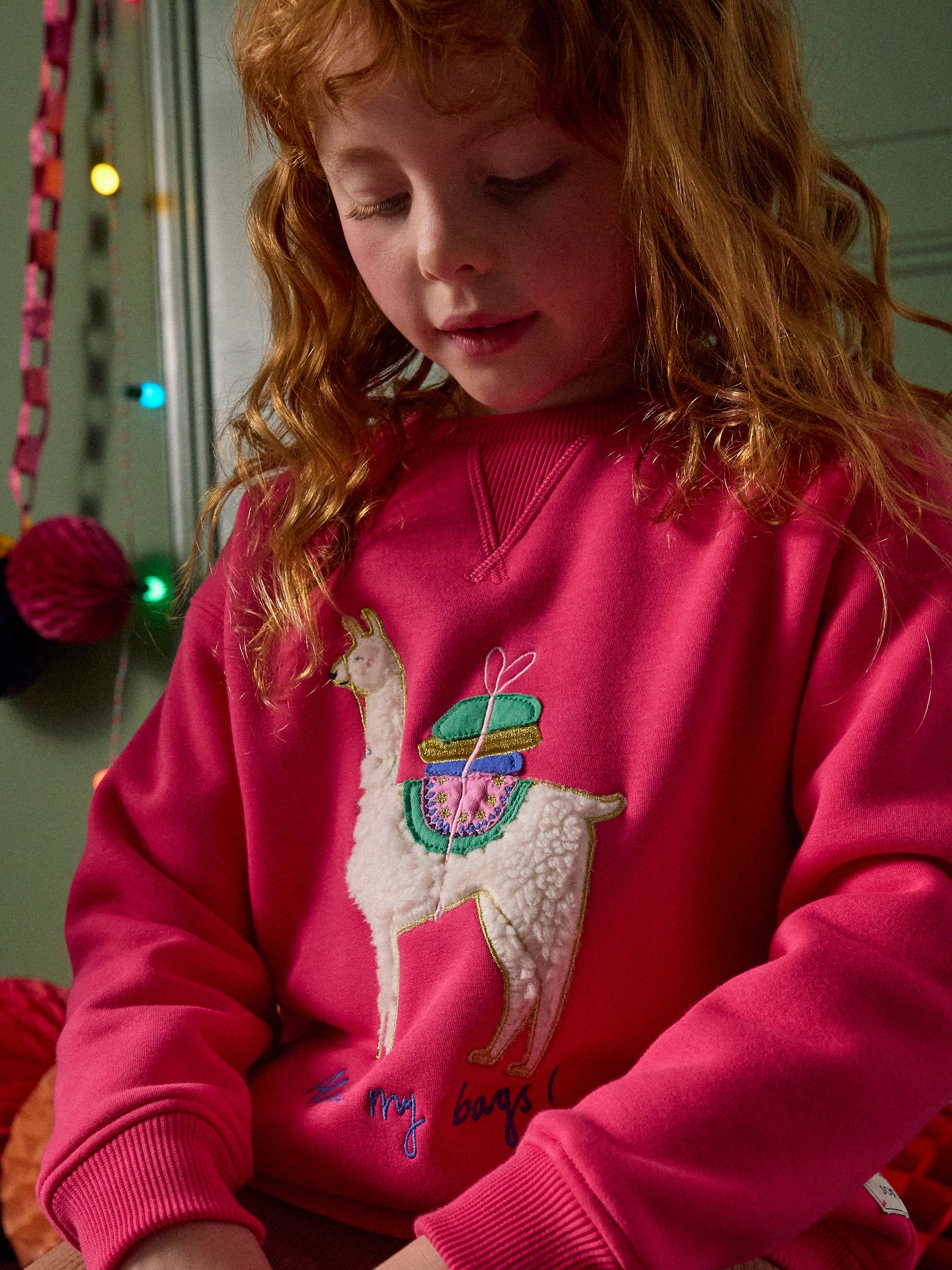Kids' Mackenzie Bright Pink Sweatshirt With Faux Faur Lining - Image 2 of 6 Kids' Mackenzie Bright Pink Sweatshirt With Faux Faur Lining - Image 2 of 6