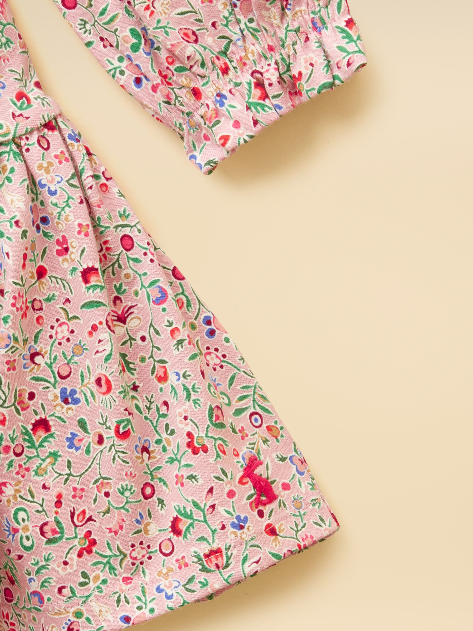 Girls' Evie Pink Long Sleeve Tiered Jersey Dress - Image 4 of 5