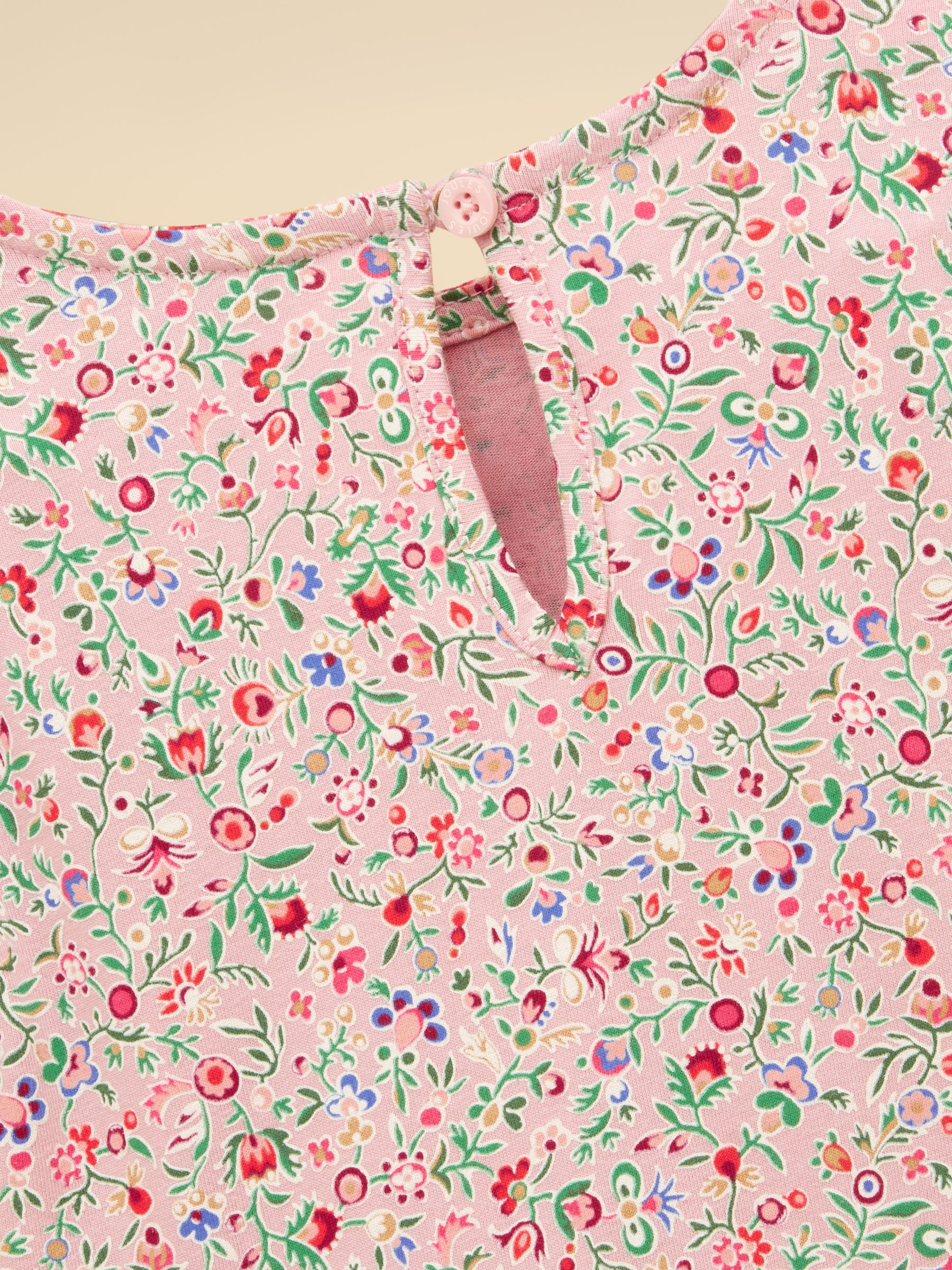 Girls' Evie Pink Long Sleeve Tiered Jersey Dress - Image 5 of 5